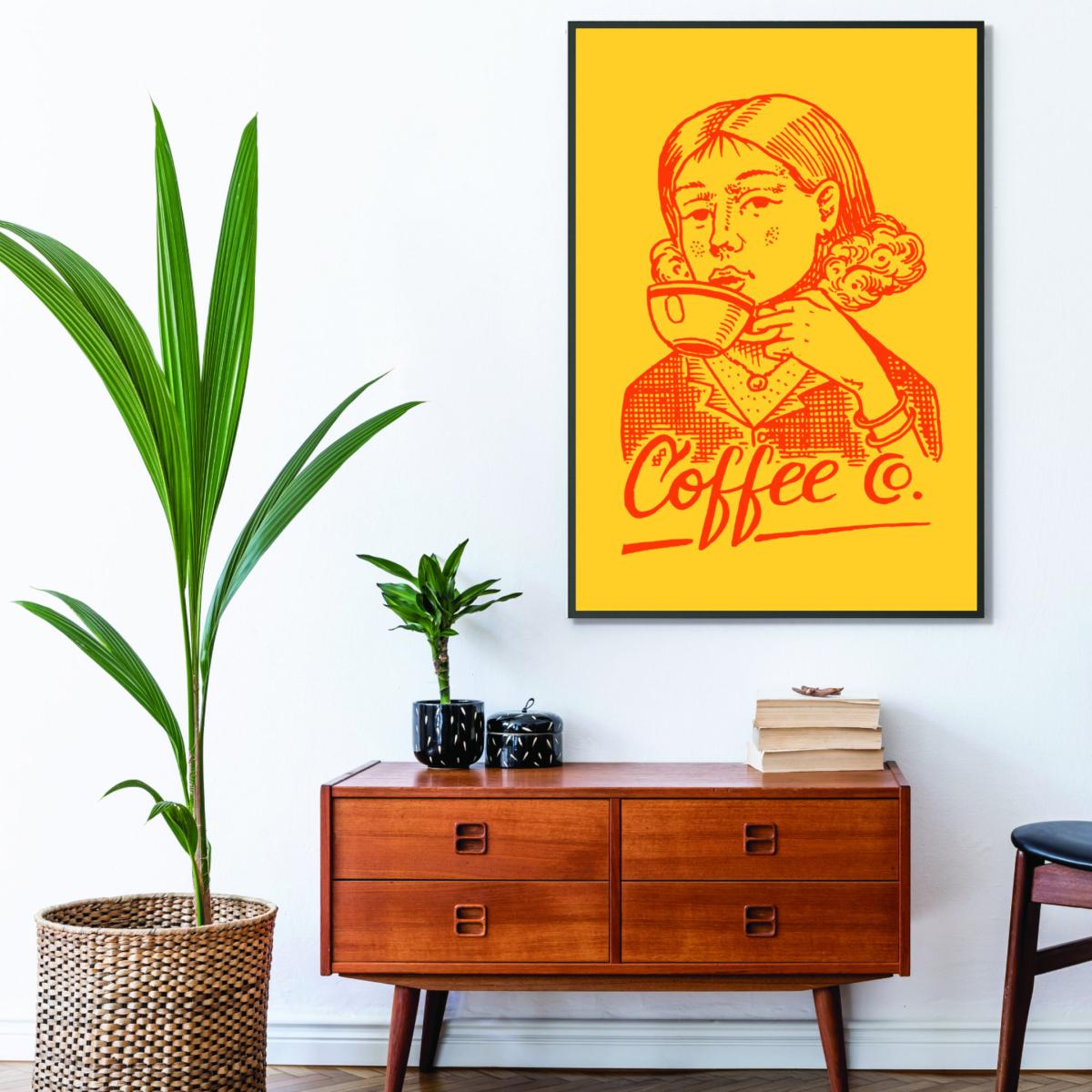 Yellow / Orange Coffee A3 297 X 420Mm Stanley Print House – image 3