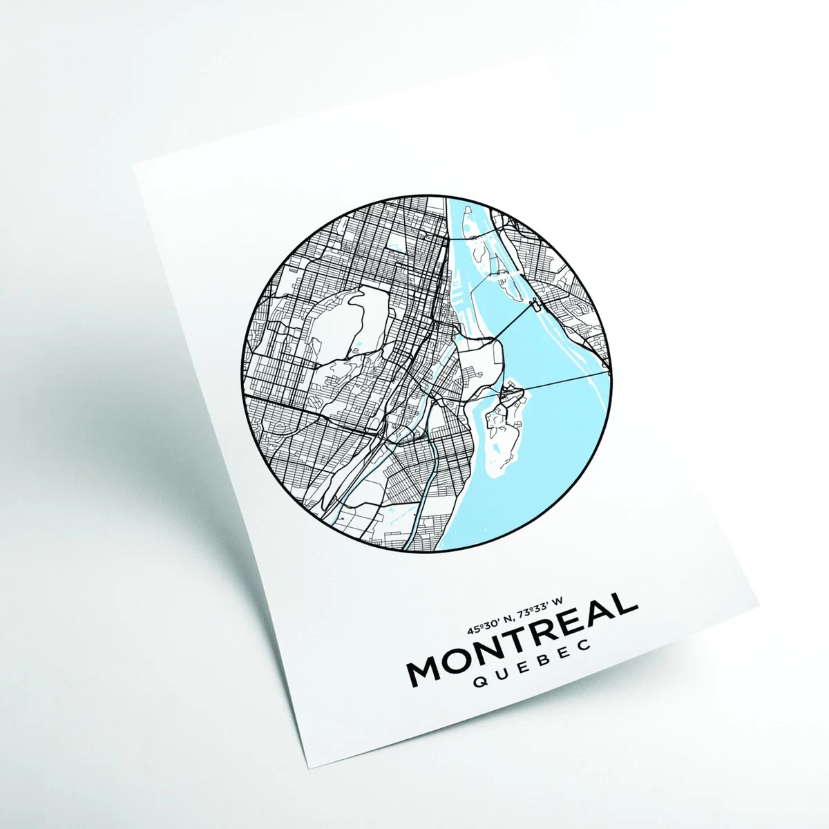 Blue Map Of Montreal A4 210 X 297Mm Stanley Print House – image 2