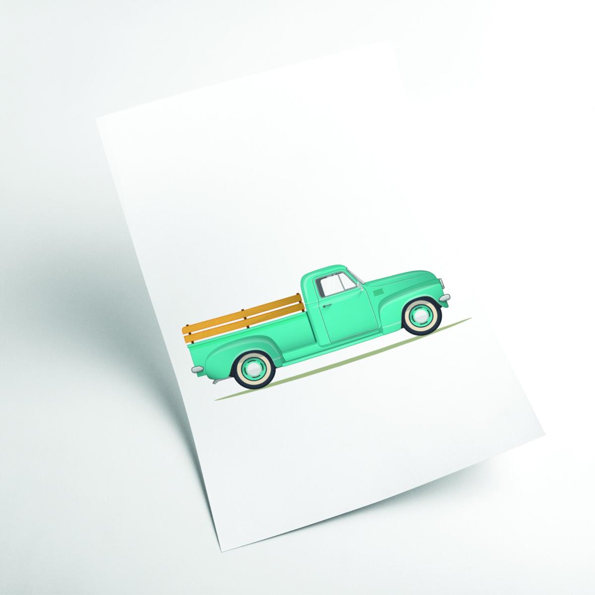 Blue Old Trusty Pickup A4 210 X 297Mm Stanley Print House – image 2