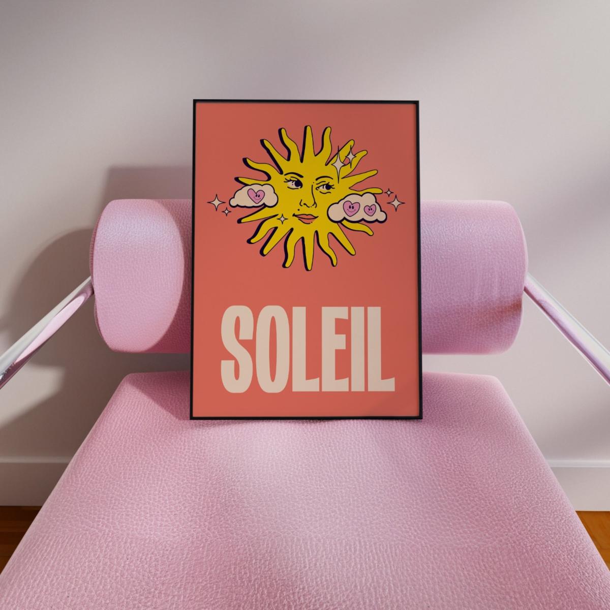 Yellow / Orange Soleil Sun Poster Print In A3 Sofe Store – image 2