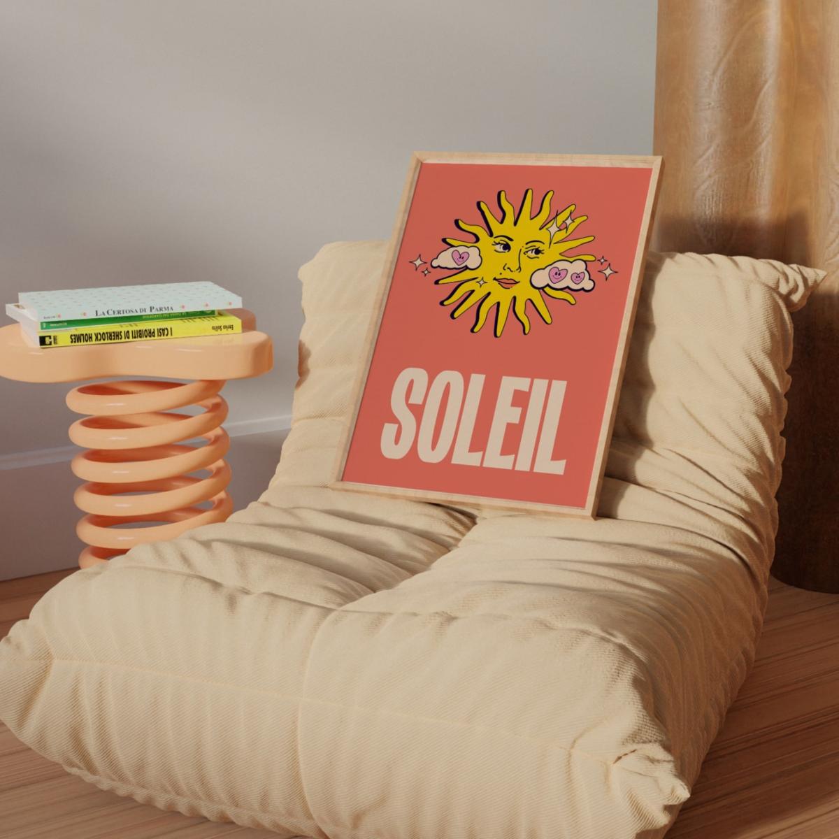 Yellow / Orange Soleil Sun Poster Print In A3 Sofe Store – image 3