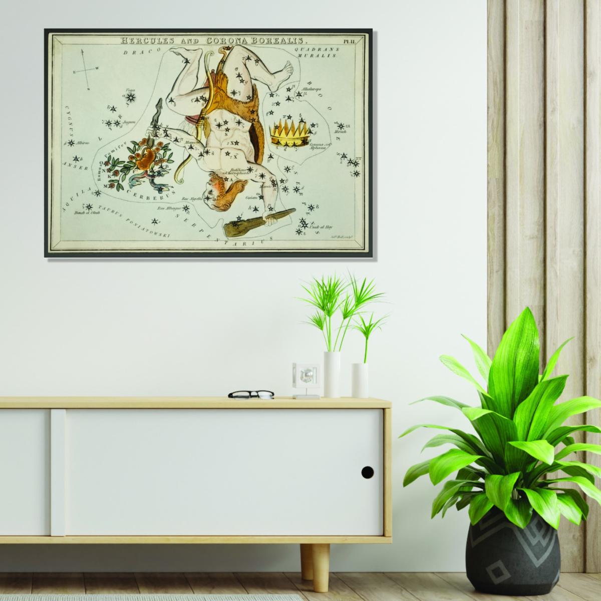 Gold Astronomical Chart Illustration Of The Hercules And The Corona Borealis A1 594 X 841Mm Stanley Print House – image 3