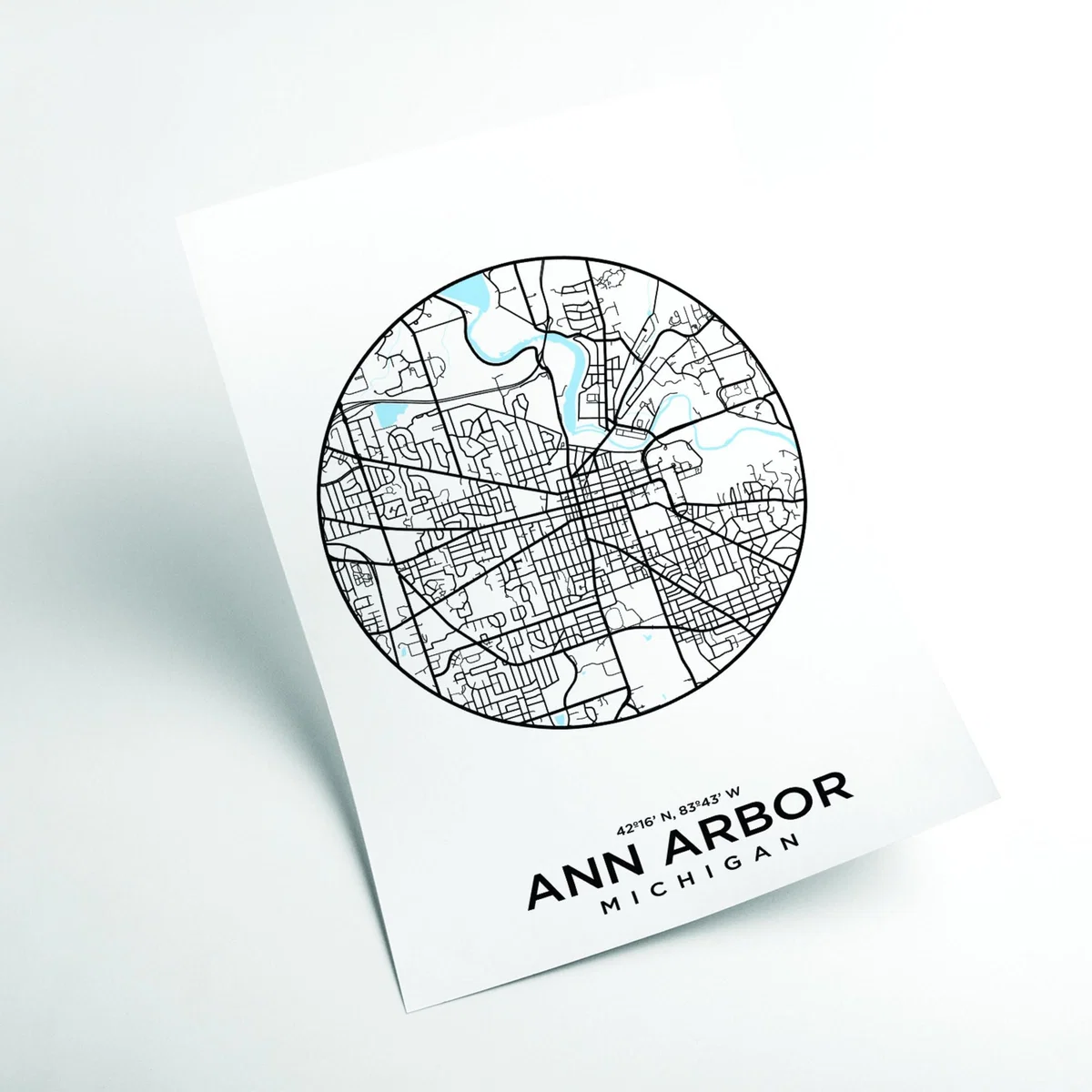 Blue Map Of Ann Arbor Extra Large Stanley Print House – image 2