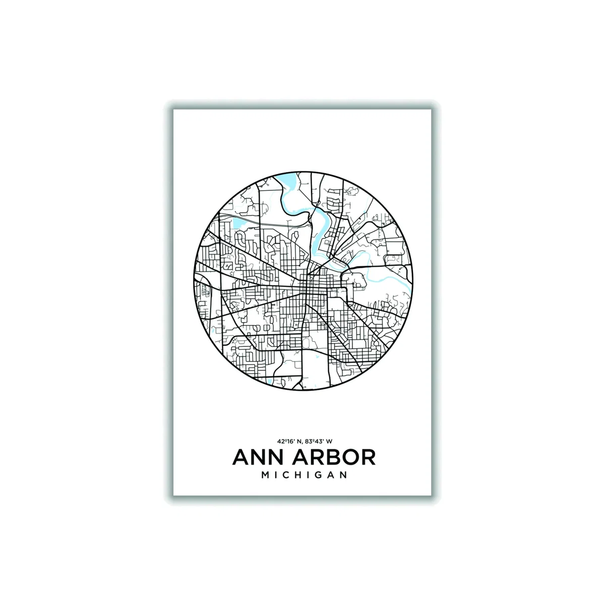Blue Map Of Ann Arbor Extra Large Stanley Print House – image 1