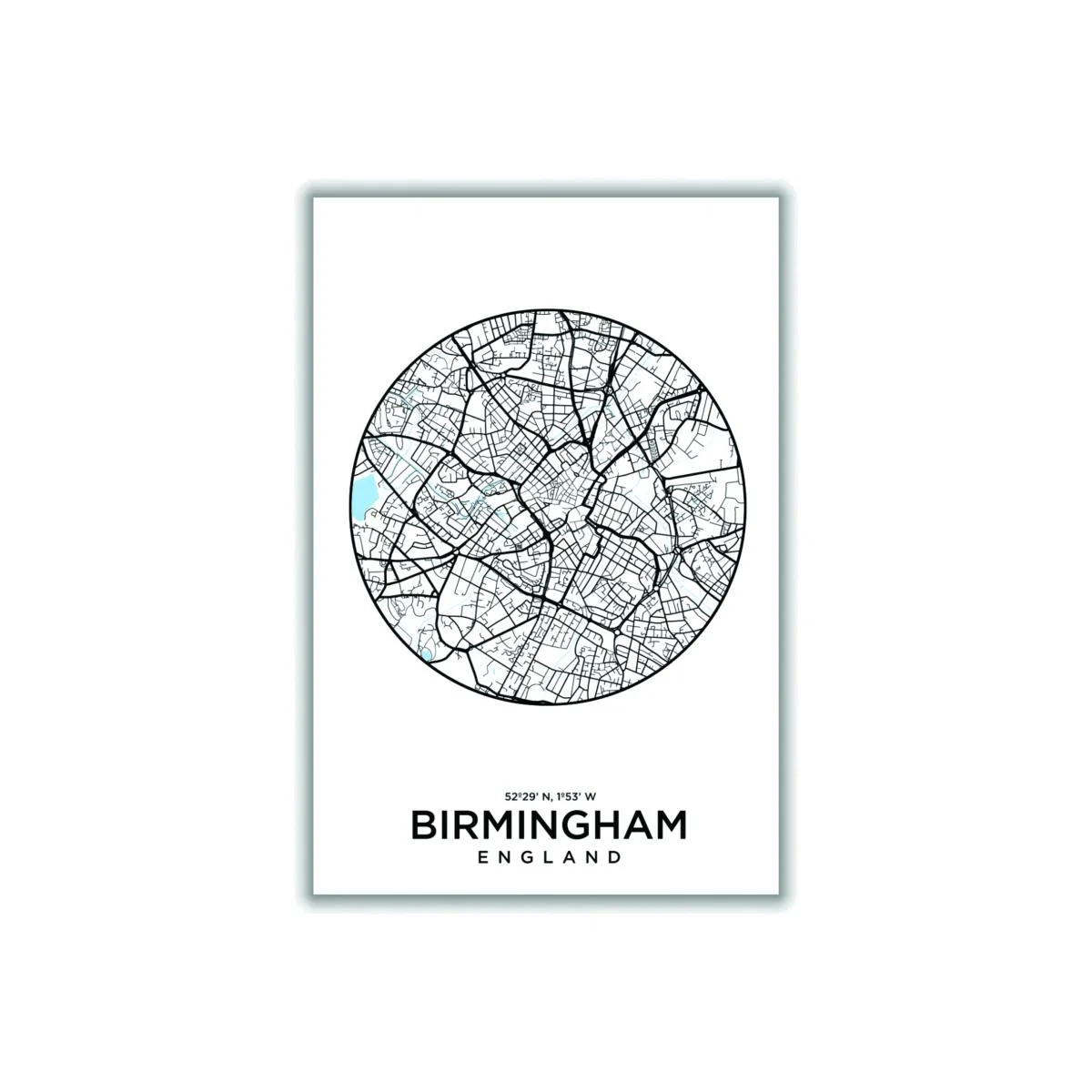 Black Map Of Birmingham Xxs Stanley Print House – image 1