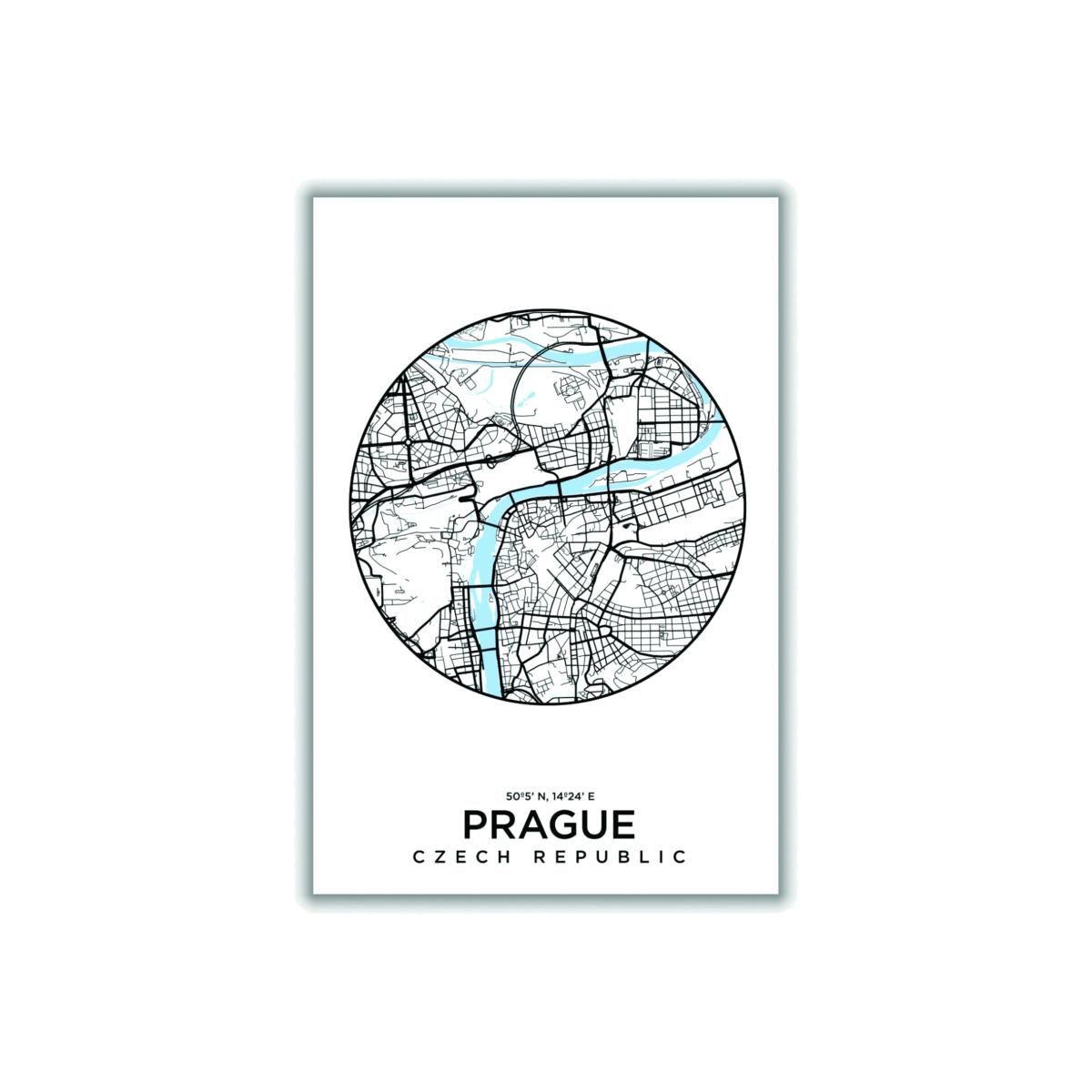 Blue Map Of Prague Xxs Stanley Print House – image 1