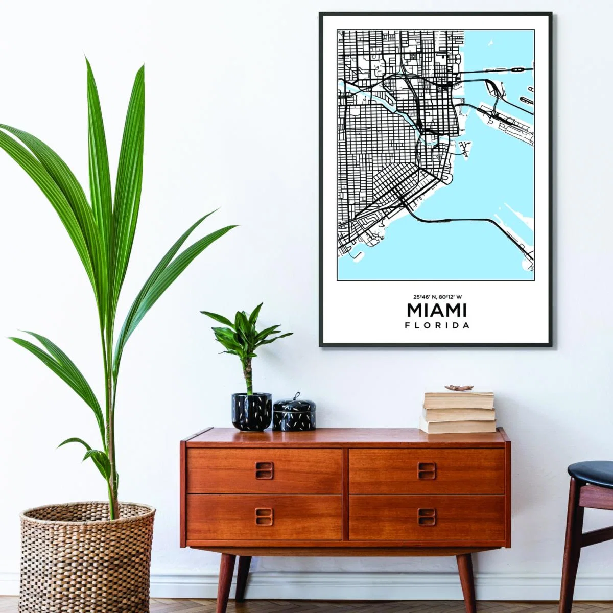Blue Map Of Miami Florida A4 210 X 297Mm Stanley Print House – image 3