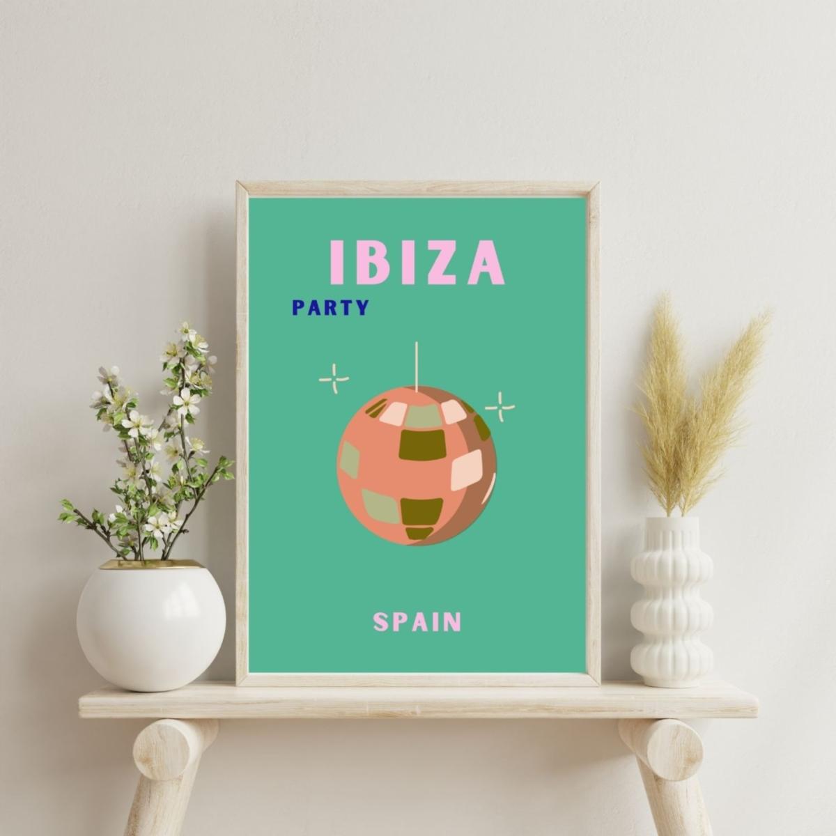 Green Ibiza Party Vibes Poster | Artchi – image 2