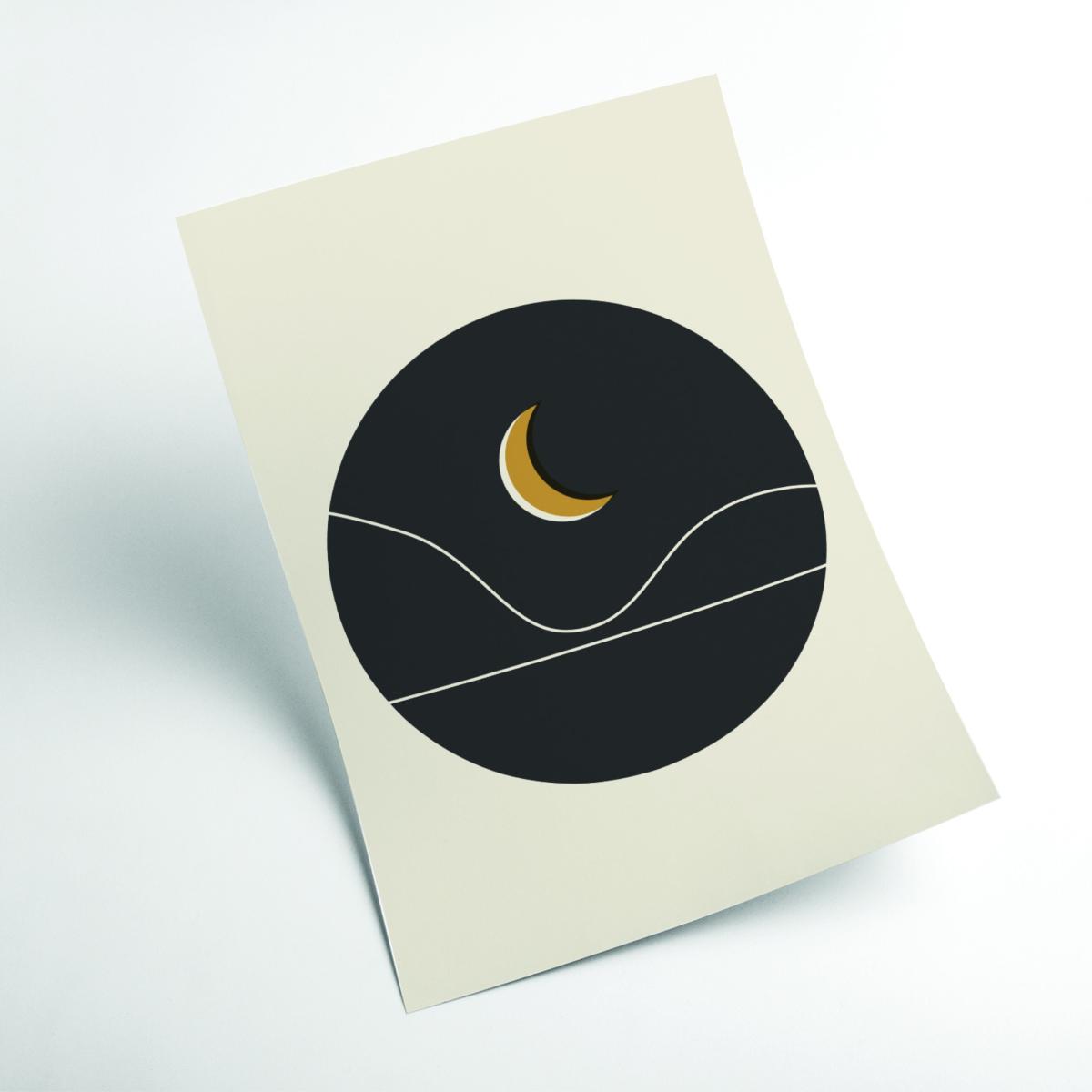 Black Minimal Mountains Series #1 A2 420 X 594Mm Stanley Print House – image 2
