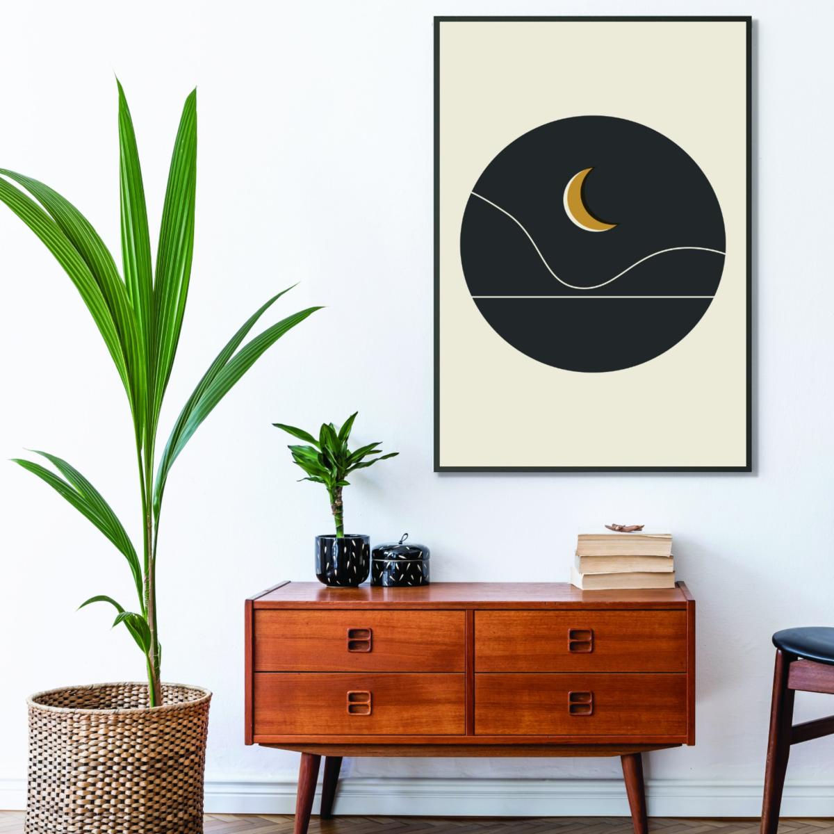 Black Minimal Mountains Series #1 A2 420 X 594Mm Stanley Print House – image 3