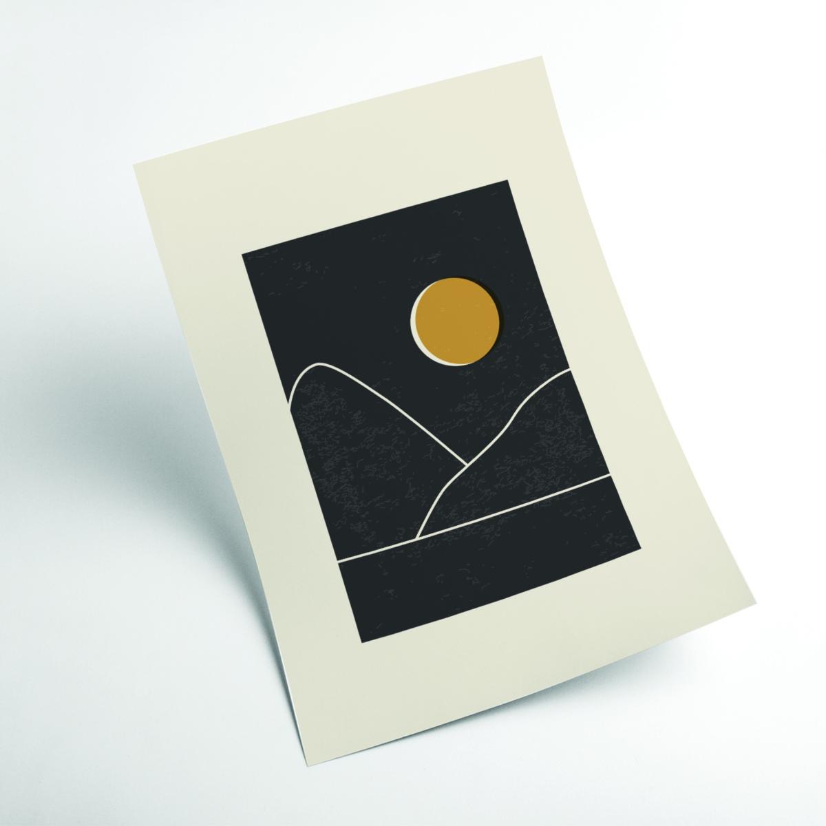 Black Minimal Sunset Vibes 5 Medium Stanley Print House – image 2