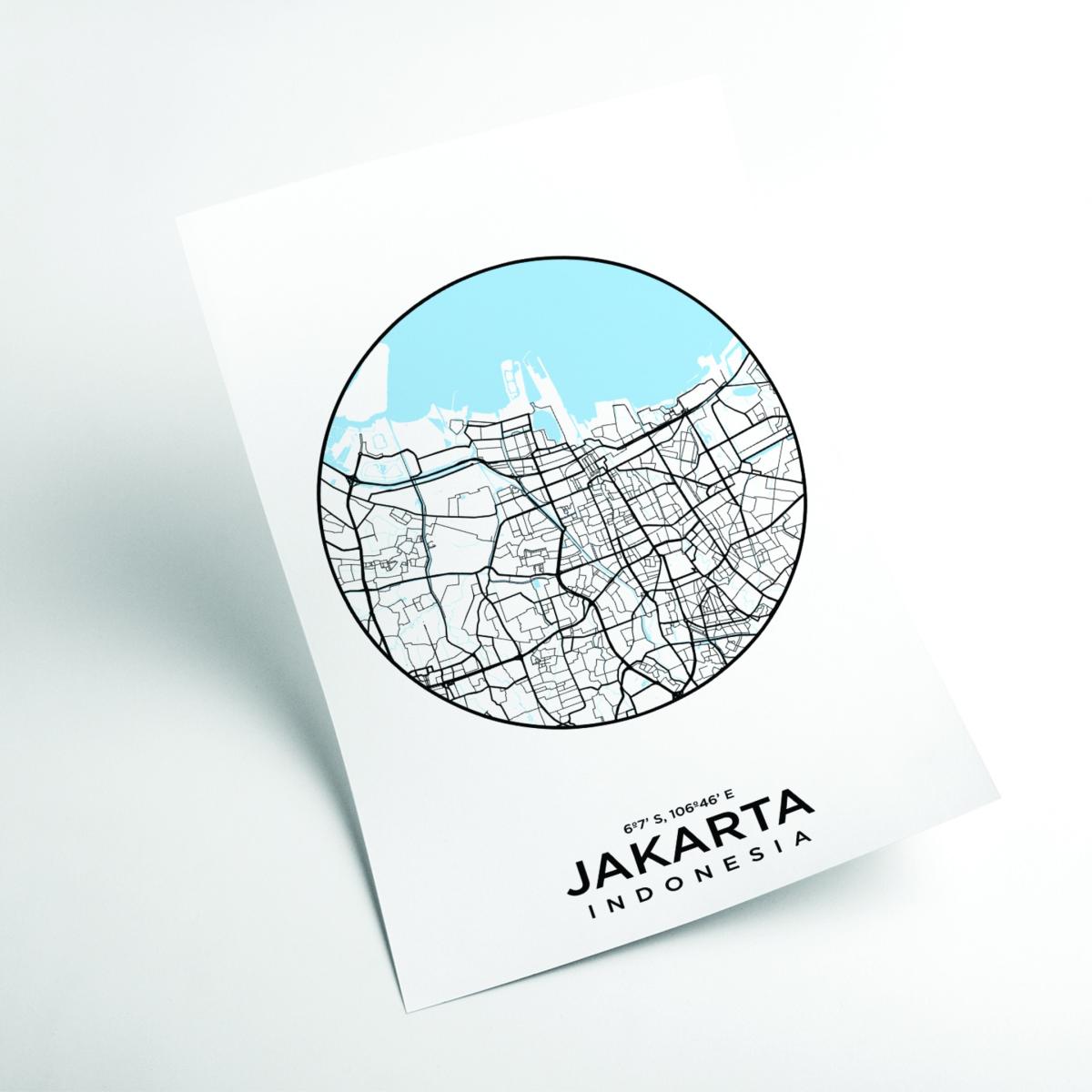 Blue Map Of Jakarta Medium Stanley Print House – image 2