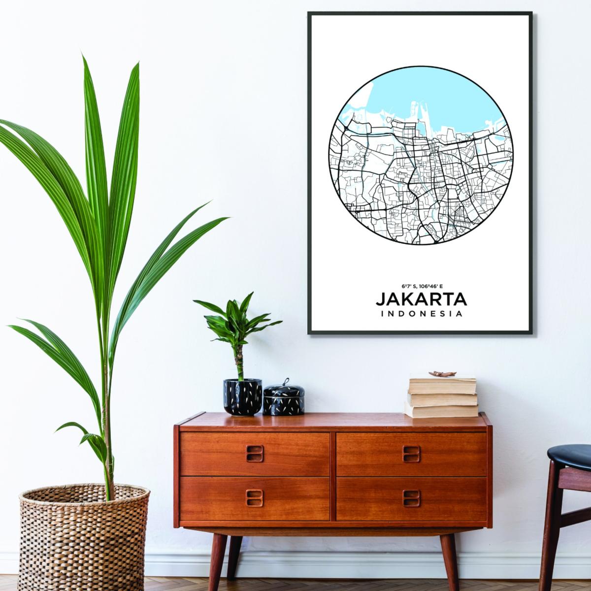 Blue Map Of Jakarta Medium Stanley Print House – image 3
