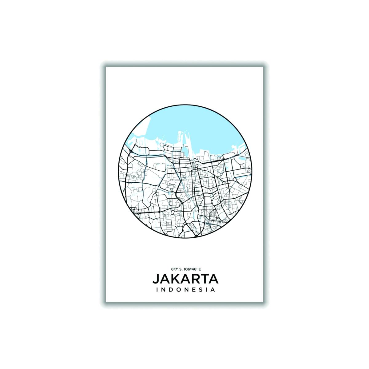 Blue Map Of Jakarta Medium Stanley Print House – image 1