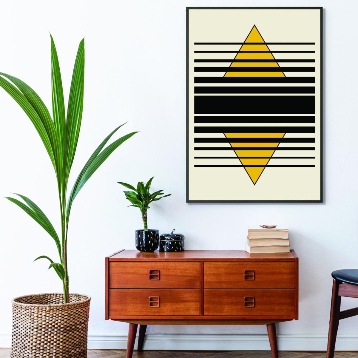 Yellow / Orange Geometric Pyramid Extra Large Stanley Print House – image 3