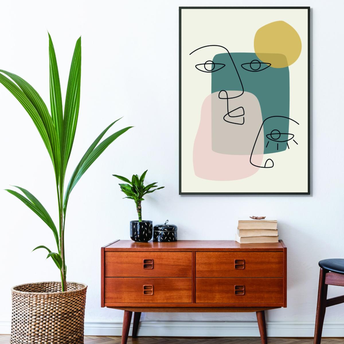 Neutrals Abstract Faces A3 297 X 420Mm Stanley Print House – image 3