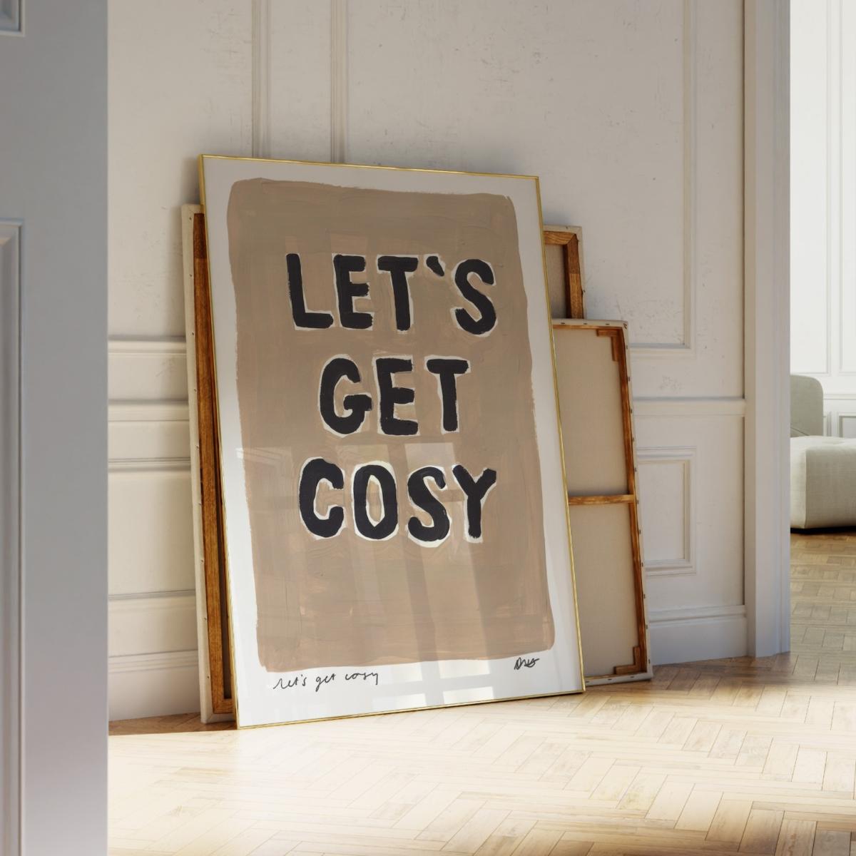 Neutrals Lets Get Cosy Hand Painted Art Print - A3 | Natalie Cass Art – image 2