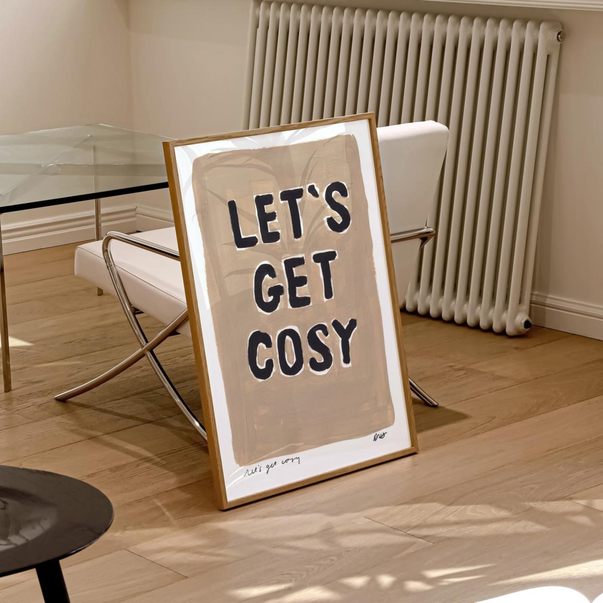 Neutrals Lets Get Cosy Hand Painted Art Print - A3 | Natalie Cass Art – image 3