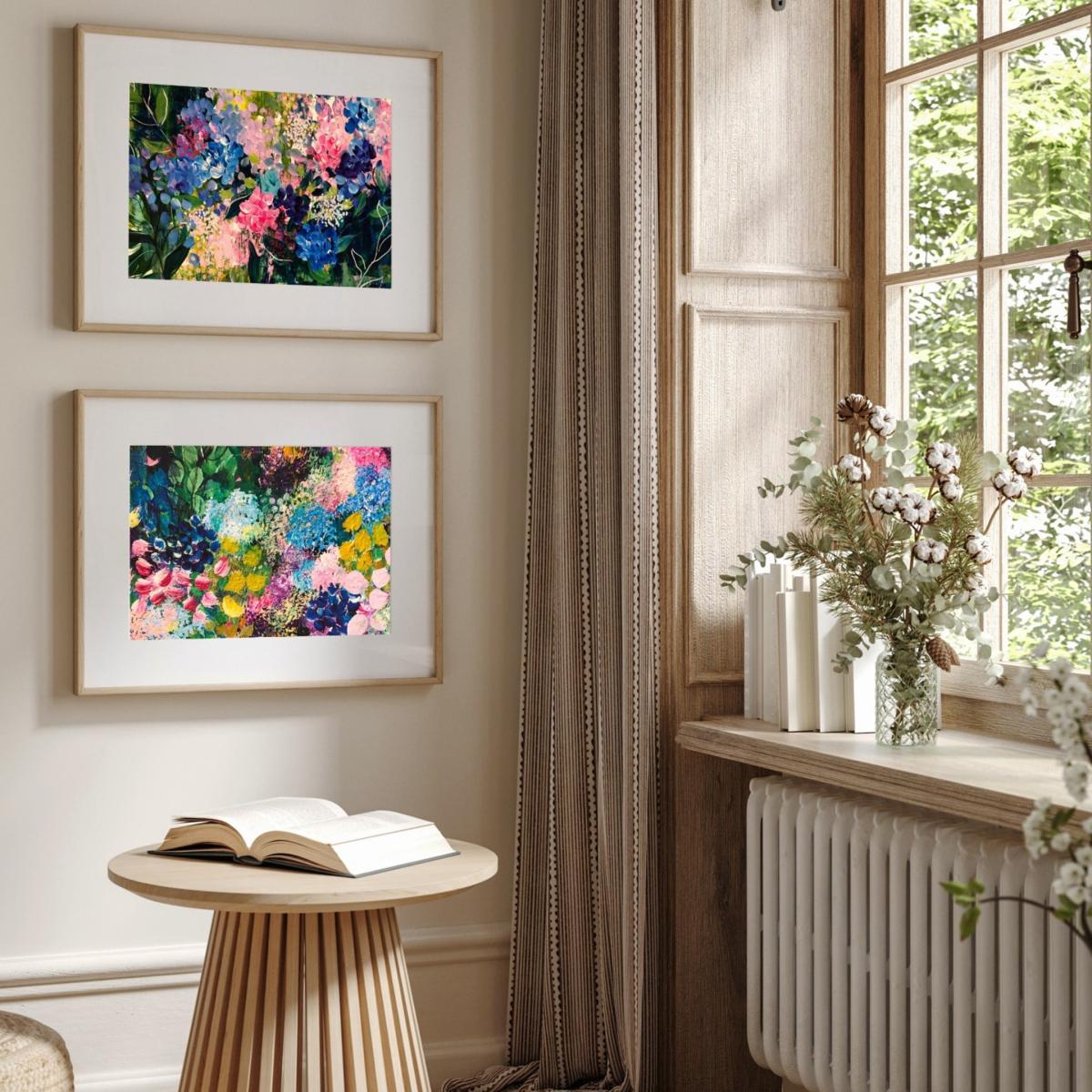 Pink / Purple Confetti Fields - Abstract Floral Print Pair Jessica Slack Studio – image 2