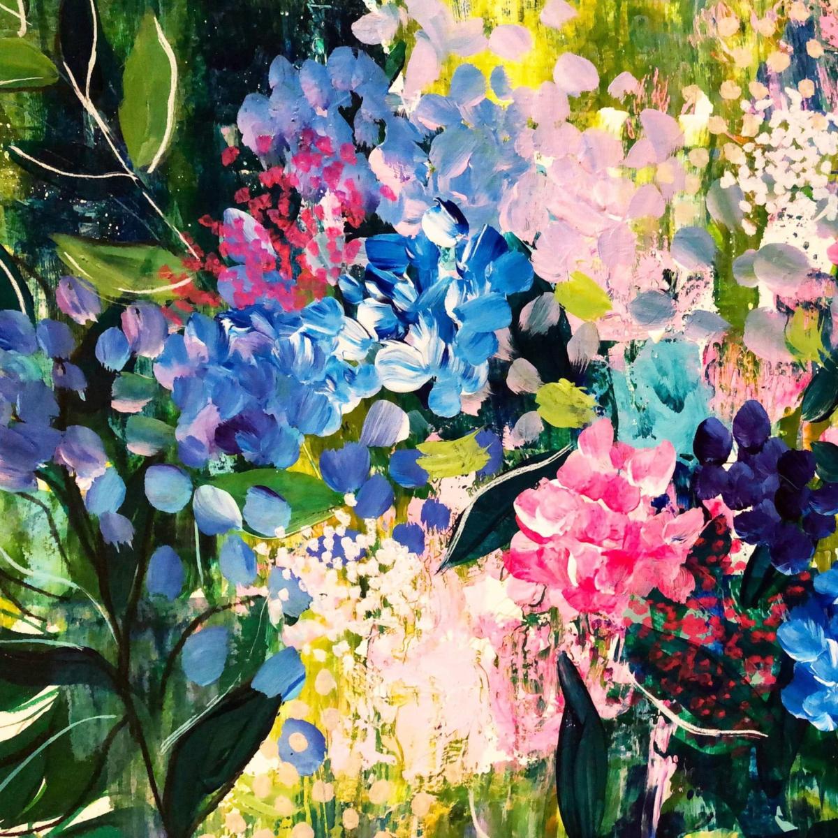 Pink / Purple Confetti Fields - Abstract Floral Print Pair Jessica Slack Studio – image 4