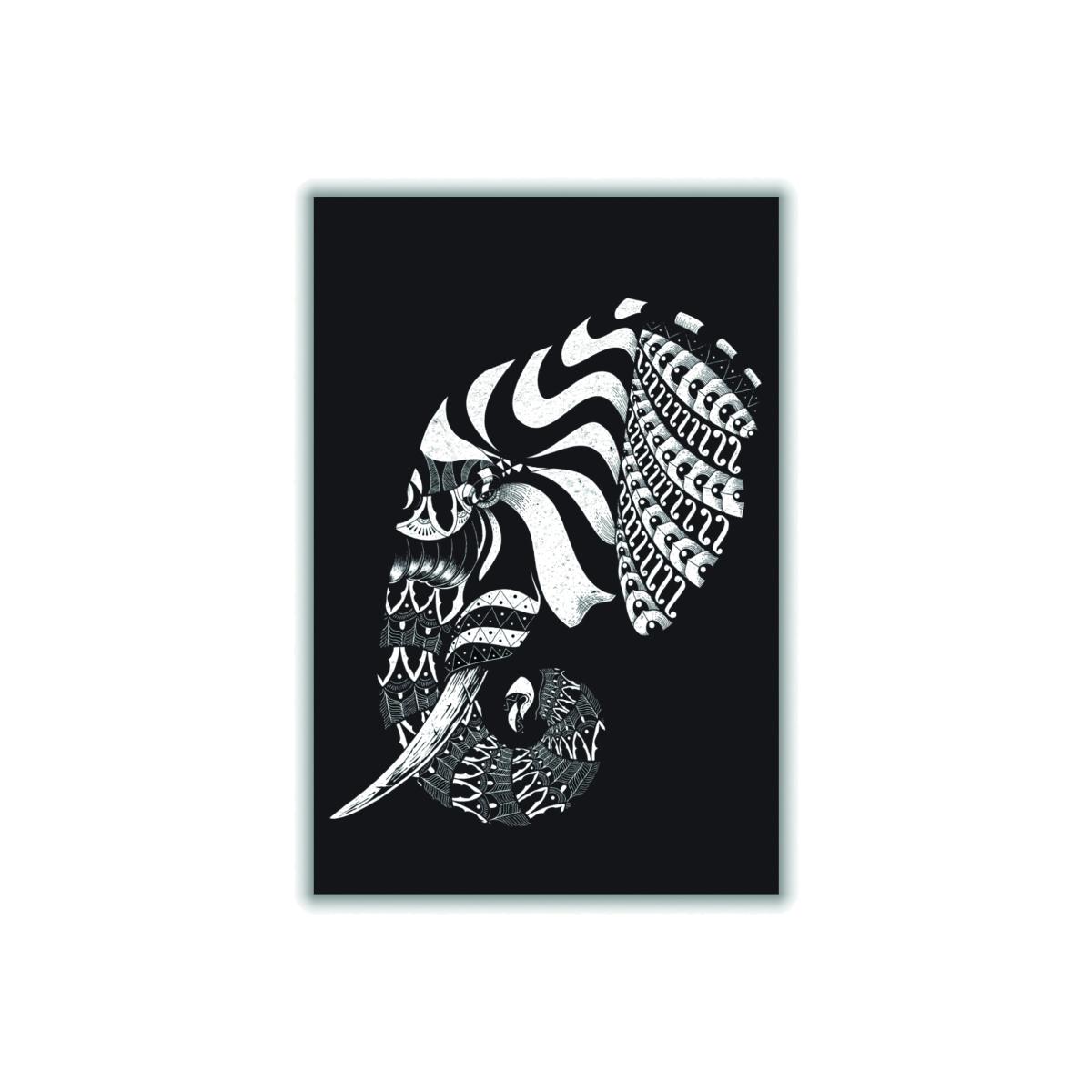 White Ornate Elephant Ii Small Stanley Print House – image 1