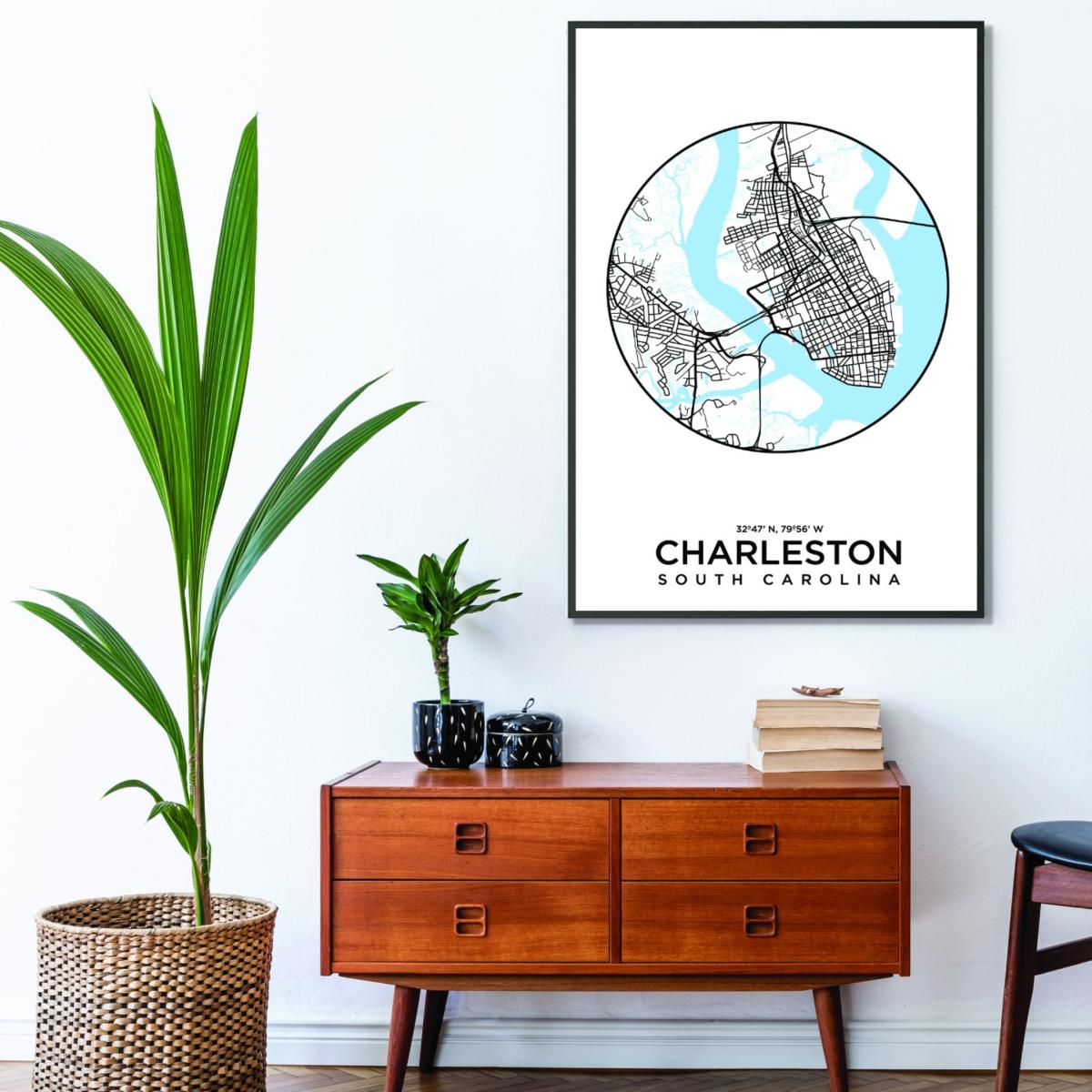 Blue Map Of Charleston Medium Stanley Print House – image 3