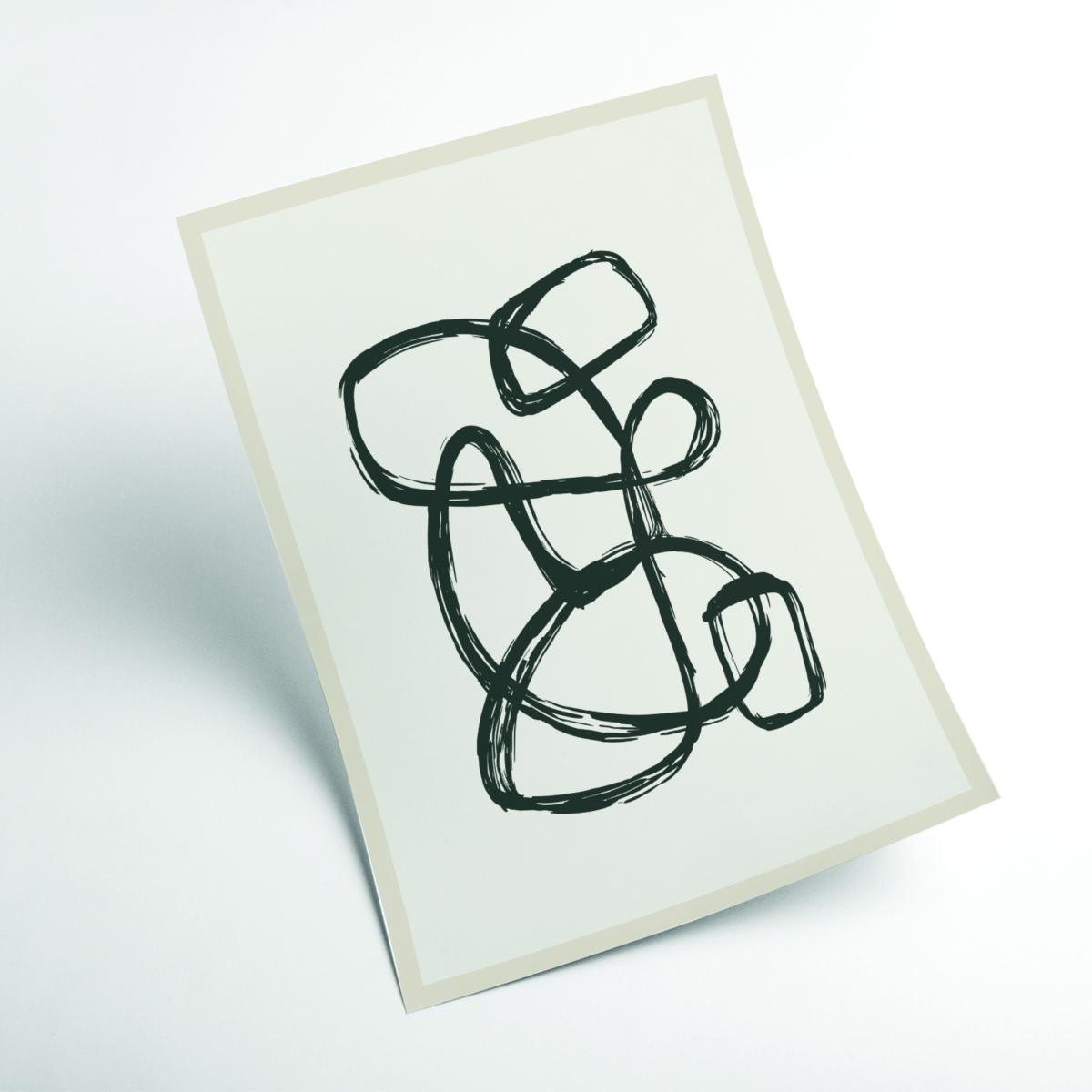Black Modern Abstract Shapes 1 Extra Large Stanley Print House – image 2