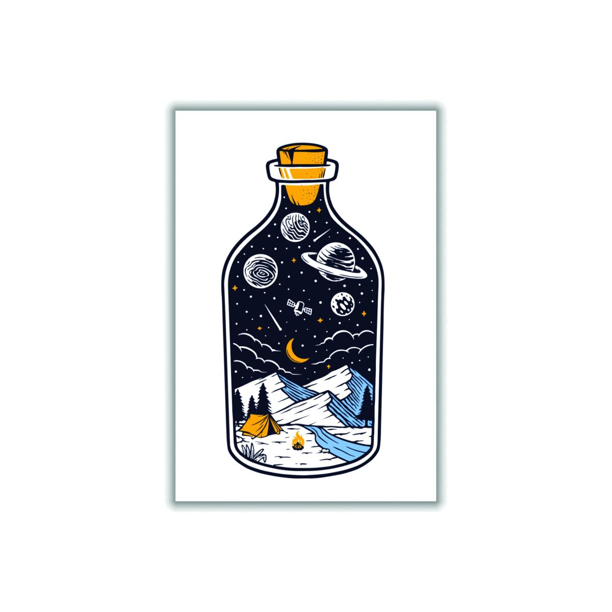 Yellow / Orange The Universe In A Bottle A3 297 X 420Mm Stanley Print House – image 1