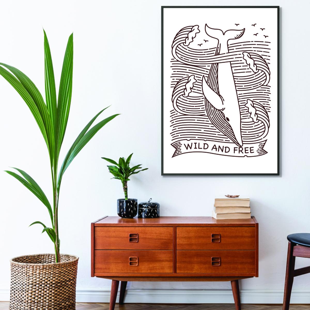 Brown Wild And Free Whale A3 297 X 420Mm Stanley Print House – image 3