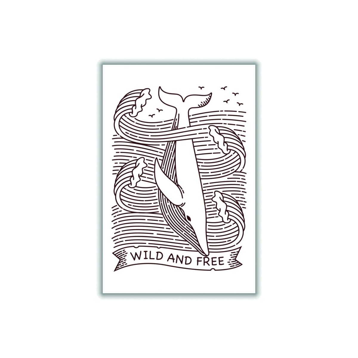 Brown Wild And Free Whale A3 297 X 420Mm Stanley Print House – image 1
