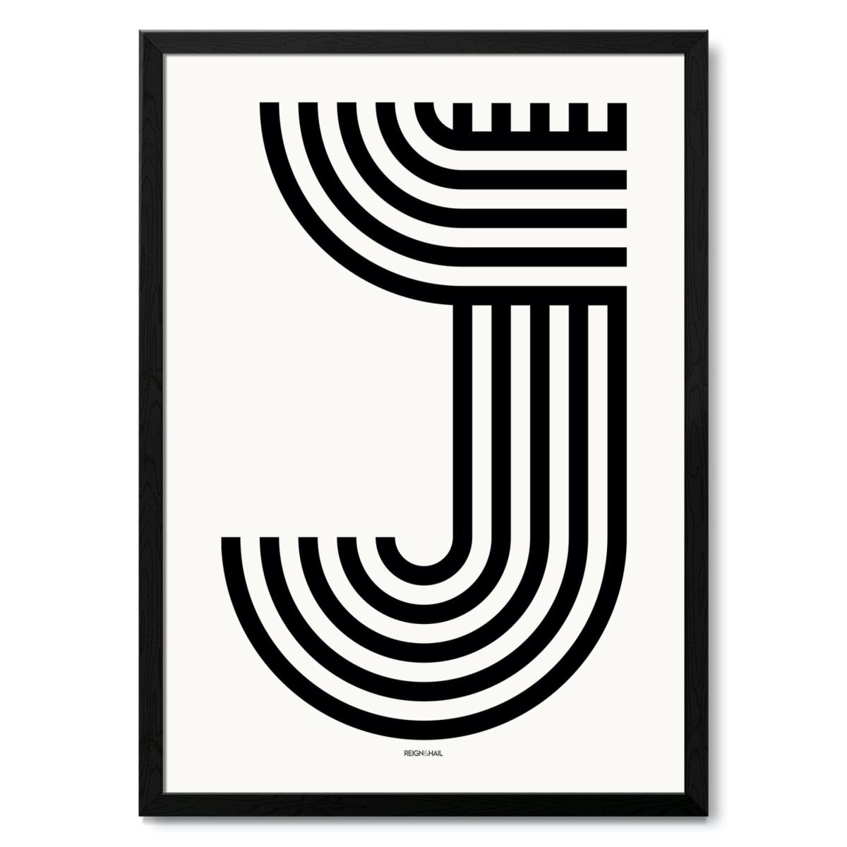 Geometric Typography Print ‘A-Z' A1 594 X 841Mm Reign & Hail – image 14
