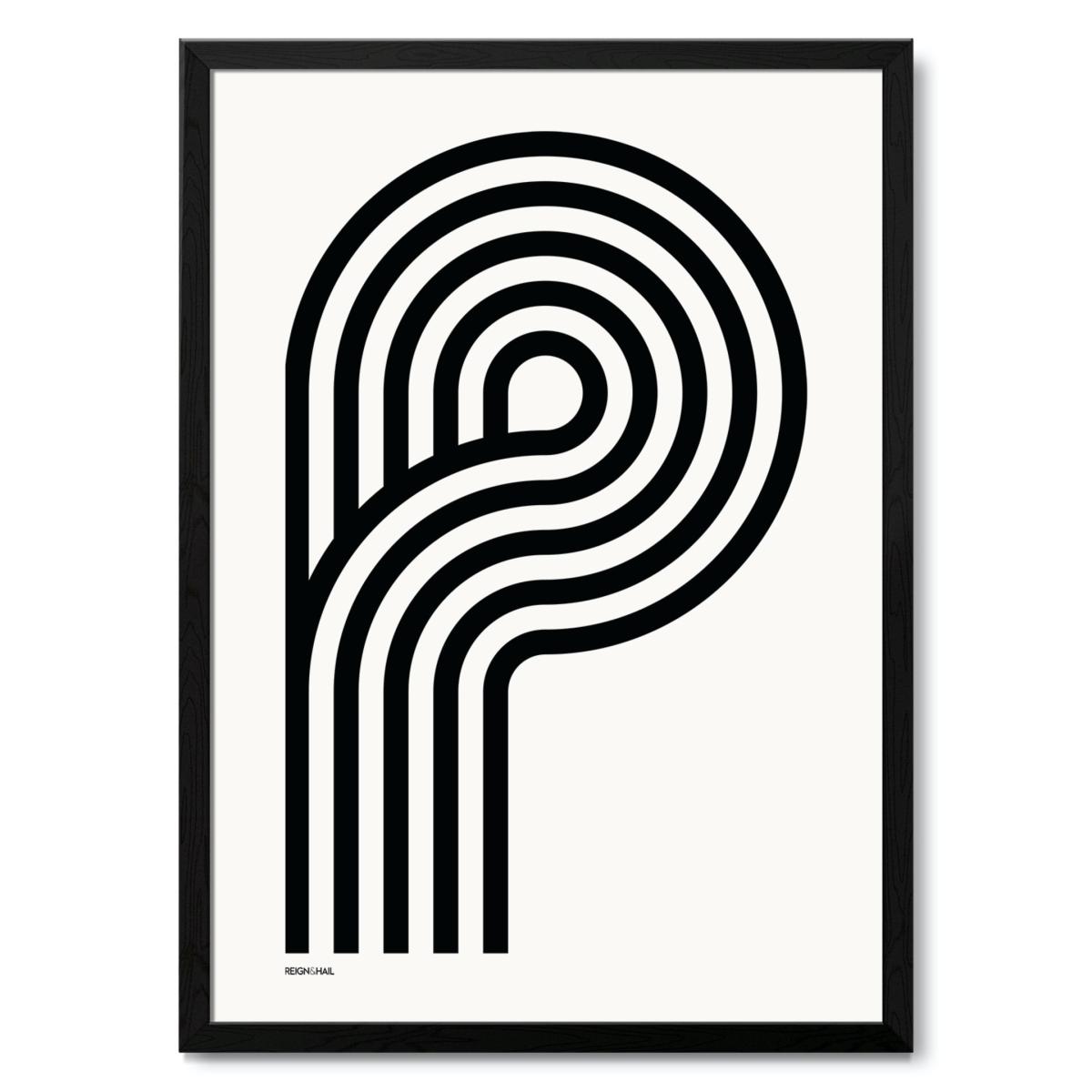 Geometric Typography Print ‘A-Z' A1 594 X 841Mm Reign & Hail – image 20