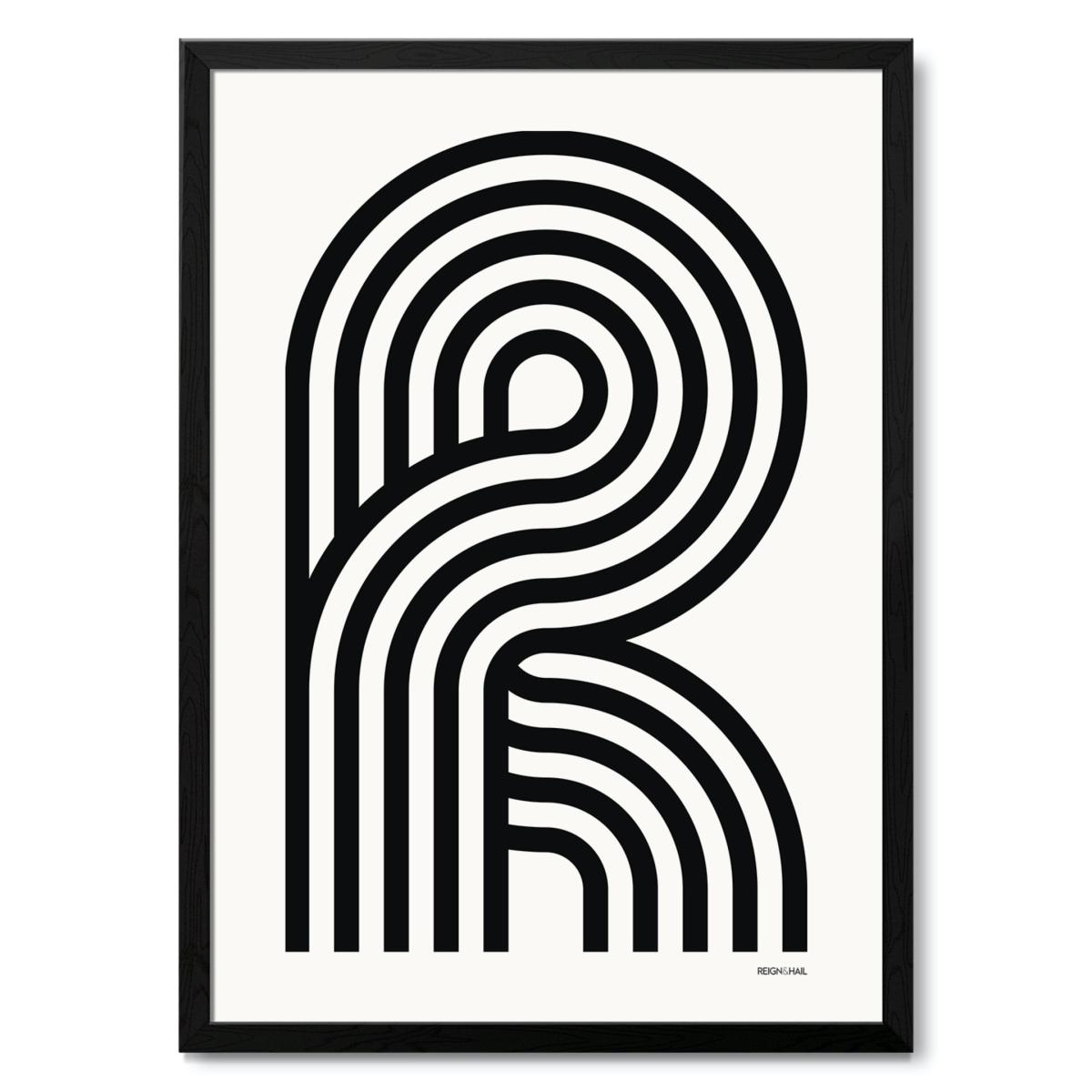 Geometric Typography Print ‘A-Z' A1 594 X 841Mm Reign & Hail – image 22