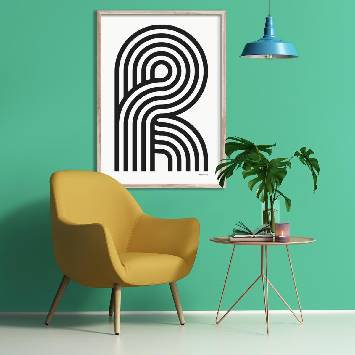 Geometric Typography Print ‘A-Z' A1 594 X 841Mm Reign & Hail – image 5