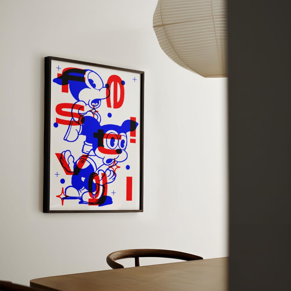 Blue / Red Festival - Giclee Fine Art Print - Small | A3 | 297 X 420Mm | East Side Studio London – image 2