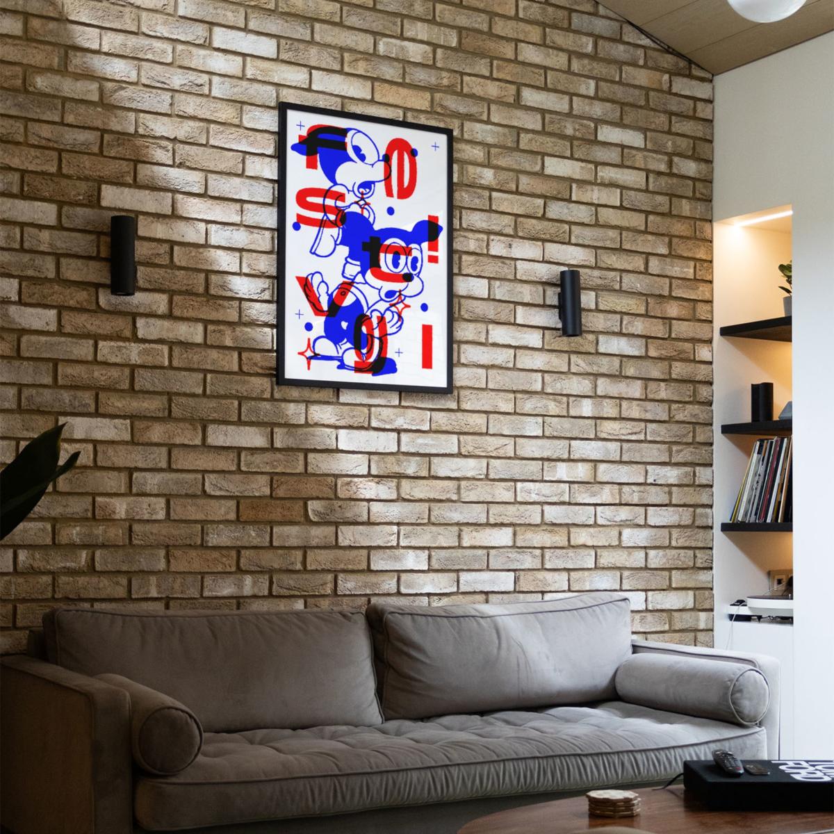 Blue / Red Festival - Giclee Fine Art Print - Small | A3 | 297 X 420Mm | East Side Studio London – image 3