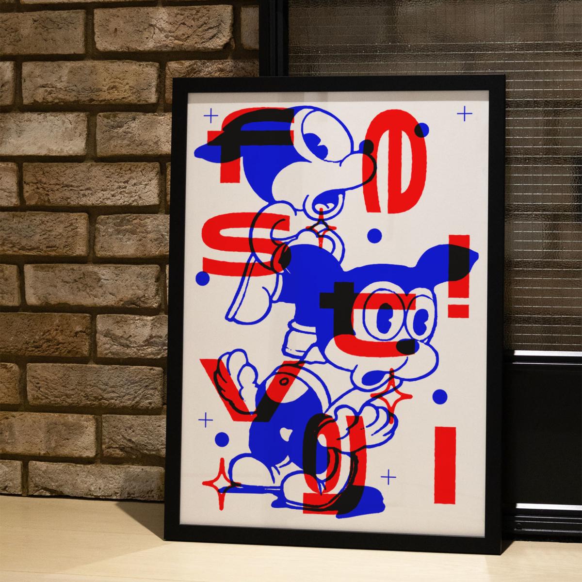Blue / Red Festival - Giclee Fine Art Print - Small | A3 | 297 X 420Mm | East Side Studio London – image 5