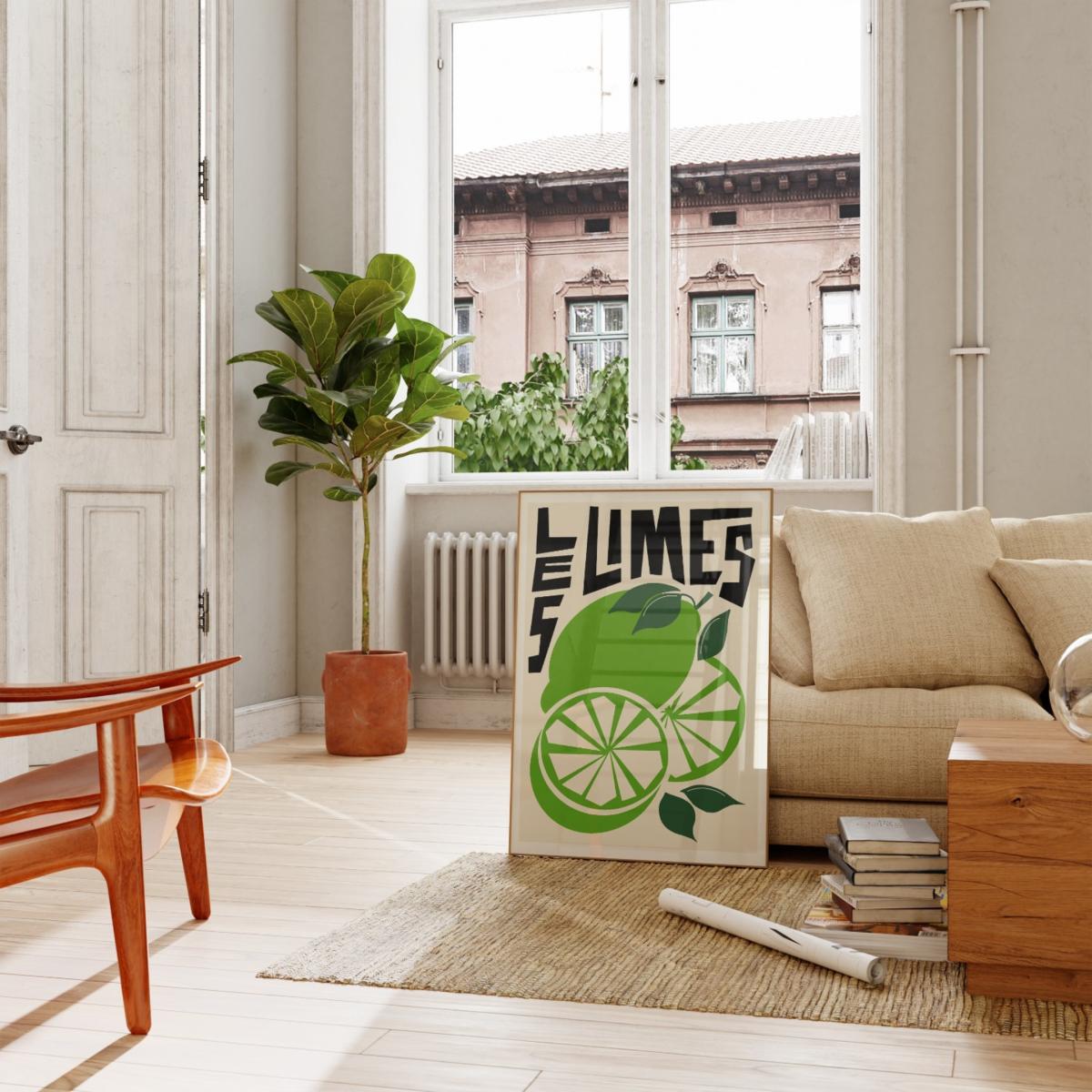 Green Les Limes Art Print - A3 Natalie Cass Art – image 2