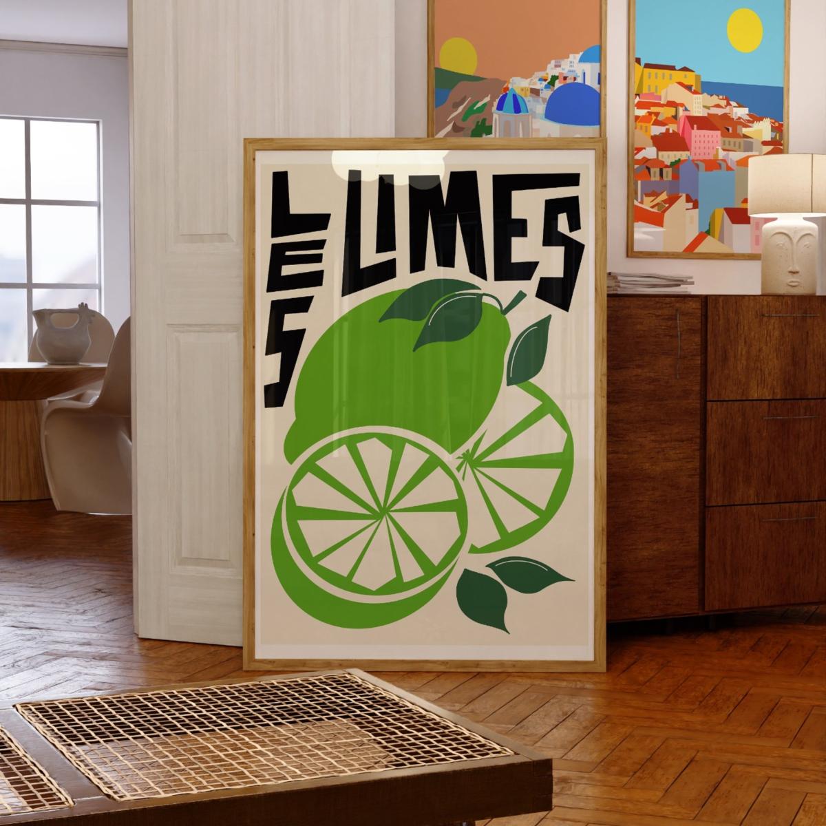 Green Les Limes Art Print - A3 Natalie Cass Art – image 4