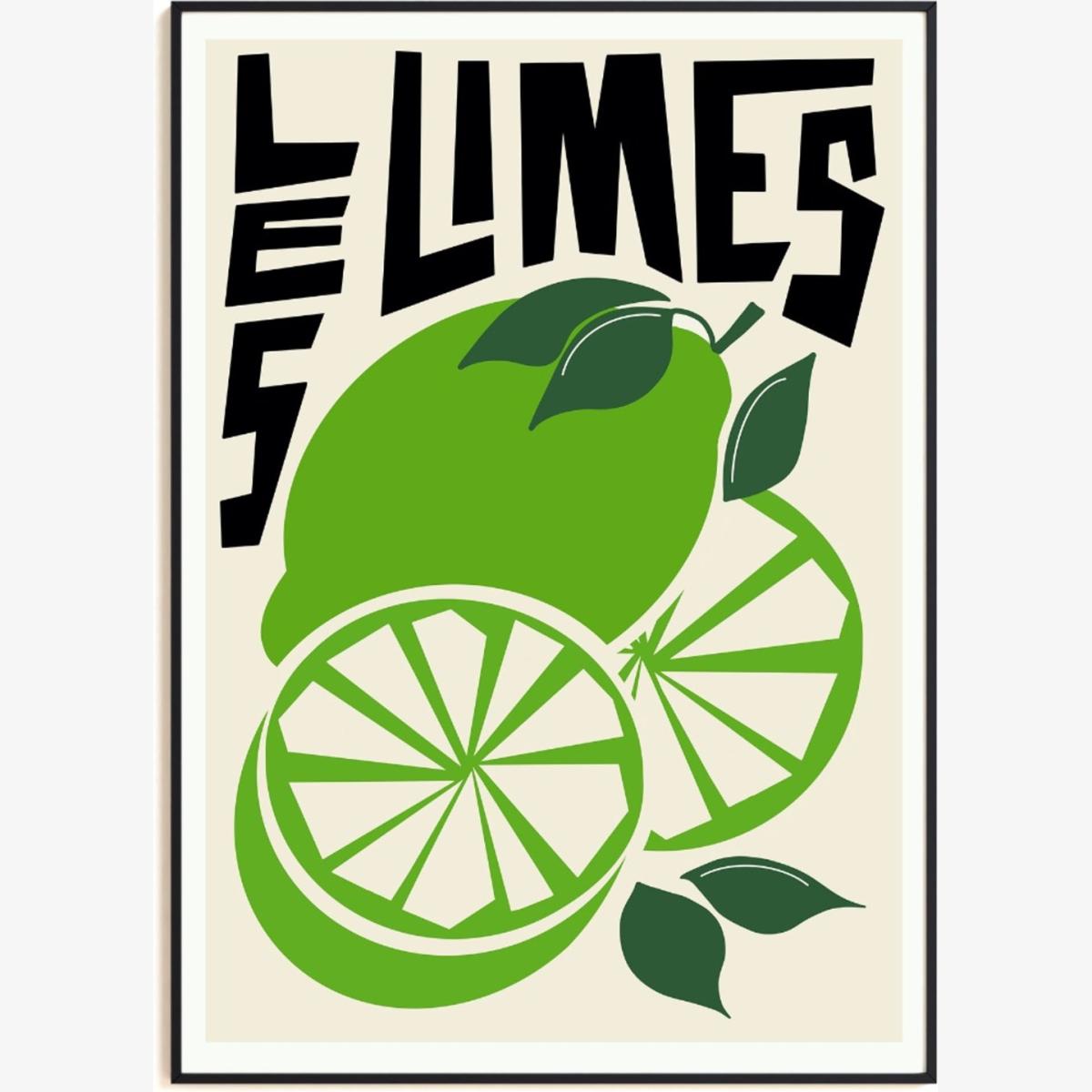 Green Les Limes Art Print - A3 Natalie Cass Art – image 1