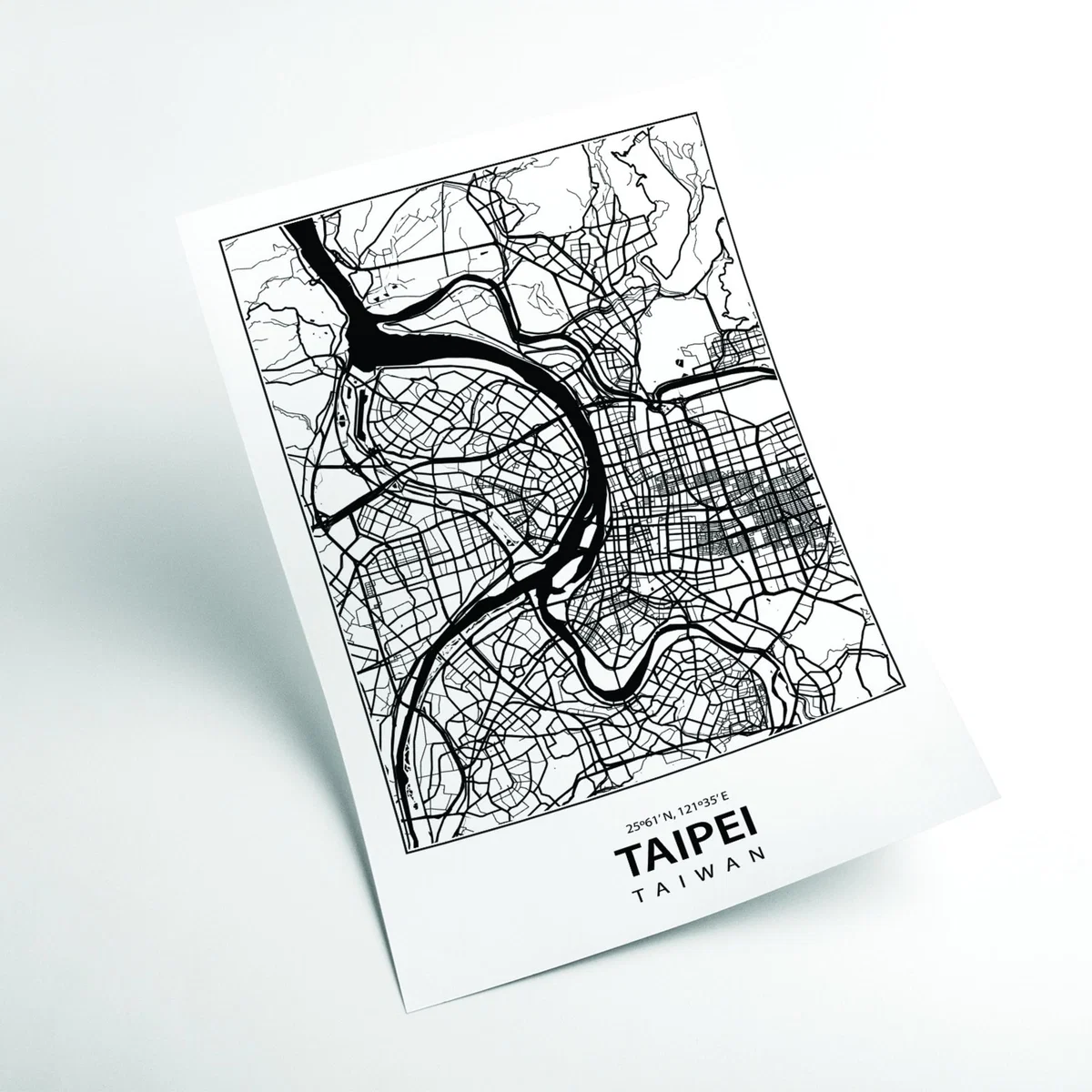 Black Map Of Taipei Extra Small Stanley Print House – image 2