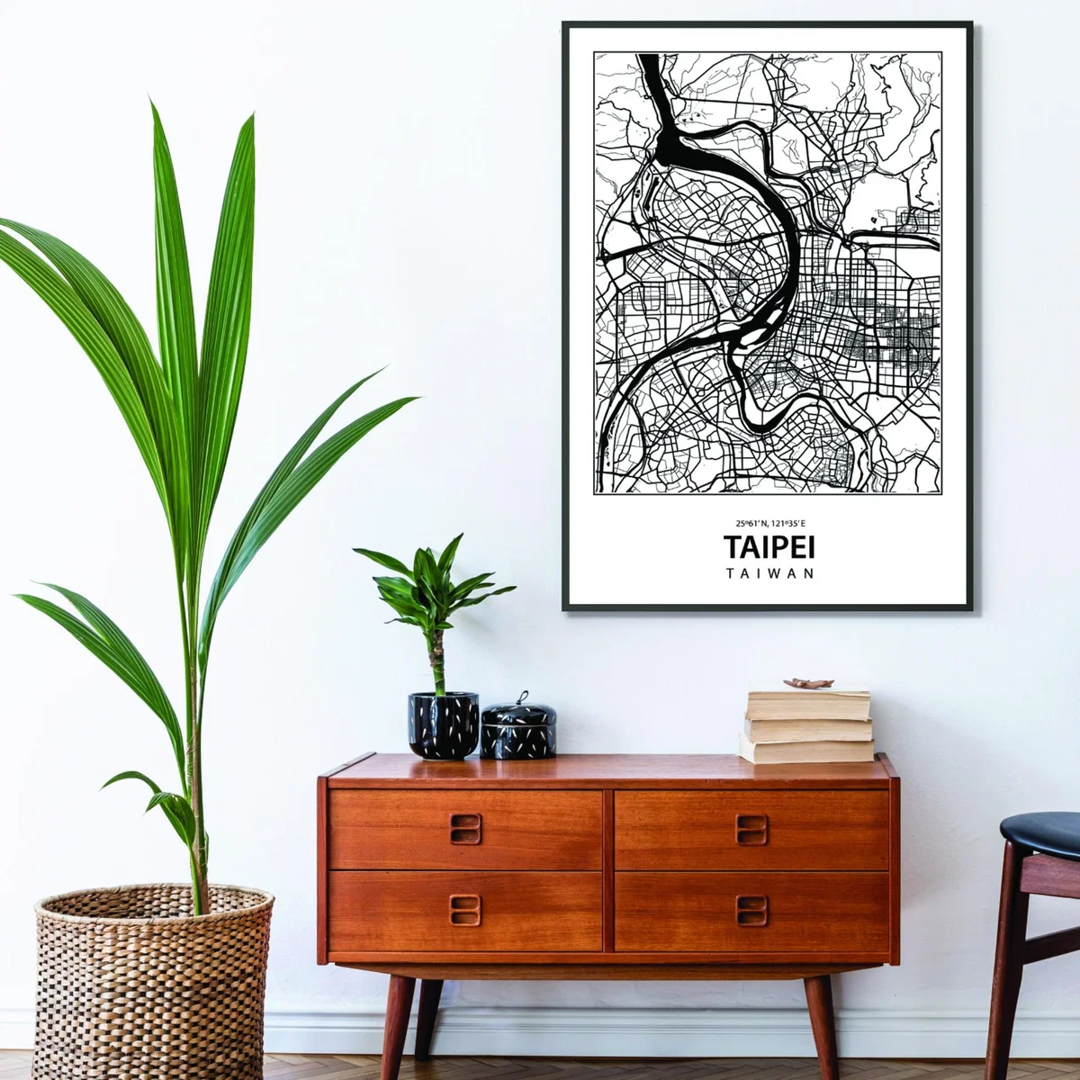 Black Map Of Taipei Extra Small Stanley Print House – image 3