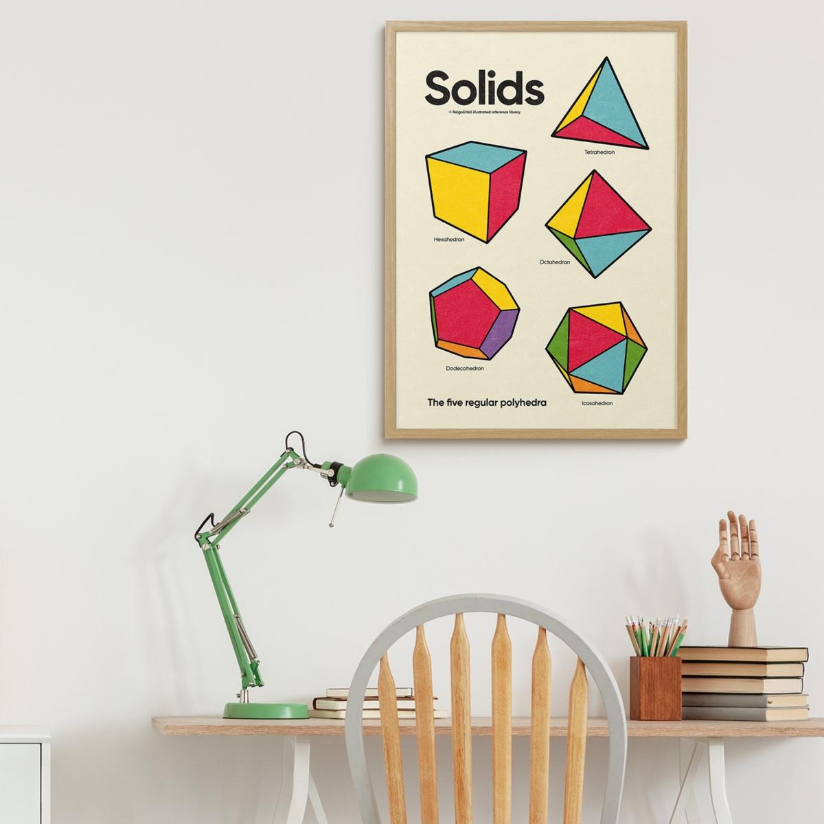 Solids - Educational Shapes Poster, Kids Room Print - A3 Reign & Hail – image 2