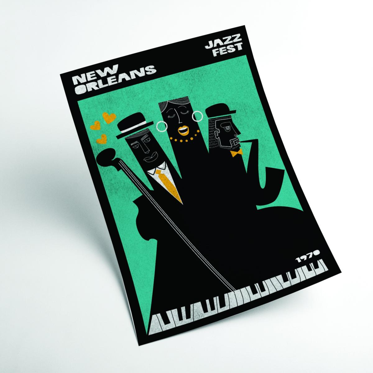 Blue New Orleans Jazz Fest Large Stanley Print House – image 2
