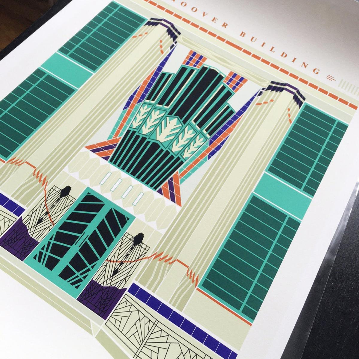 The Hoover Building Art Print Poster A3 297 X 420Mm Eye for London Prints – image 2