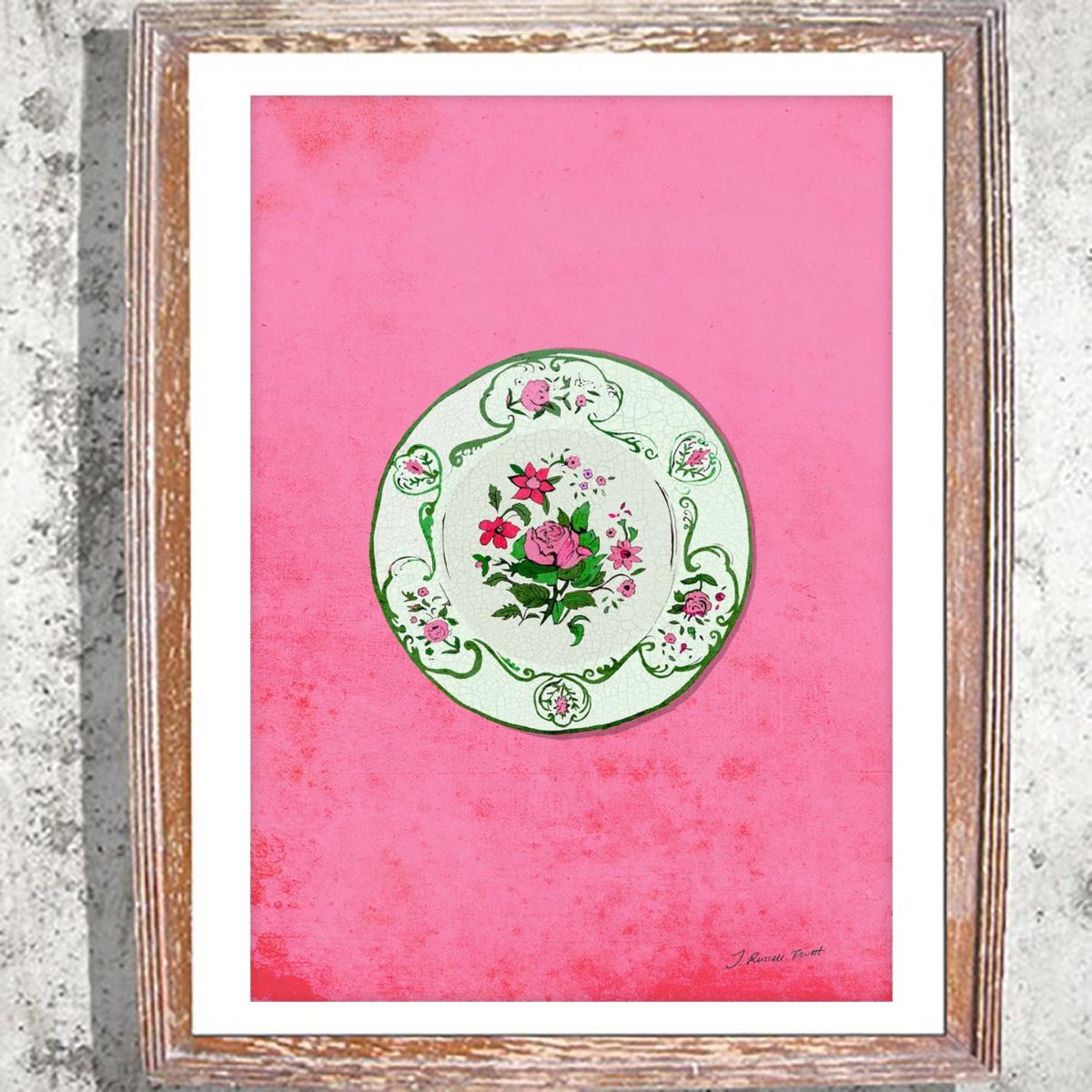 Pink / Purple The Rose Plate Signed Print A4 210 X 297Mm Jessica Russell Flint – image 2