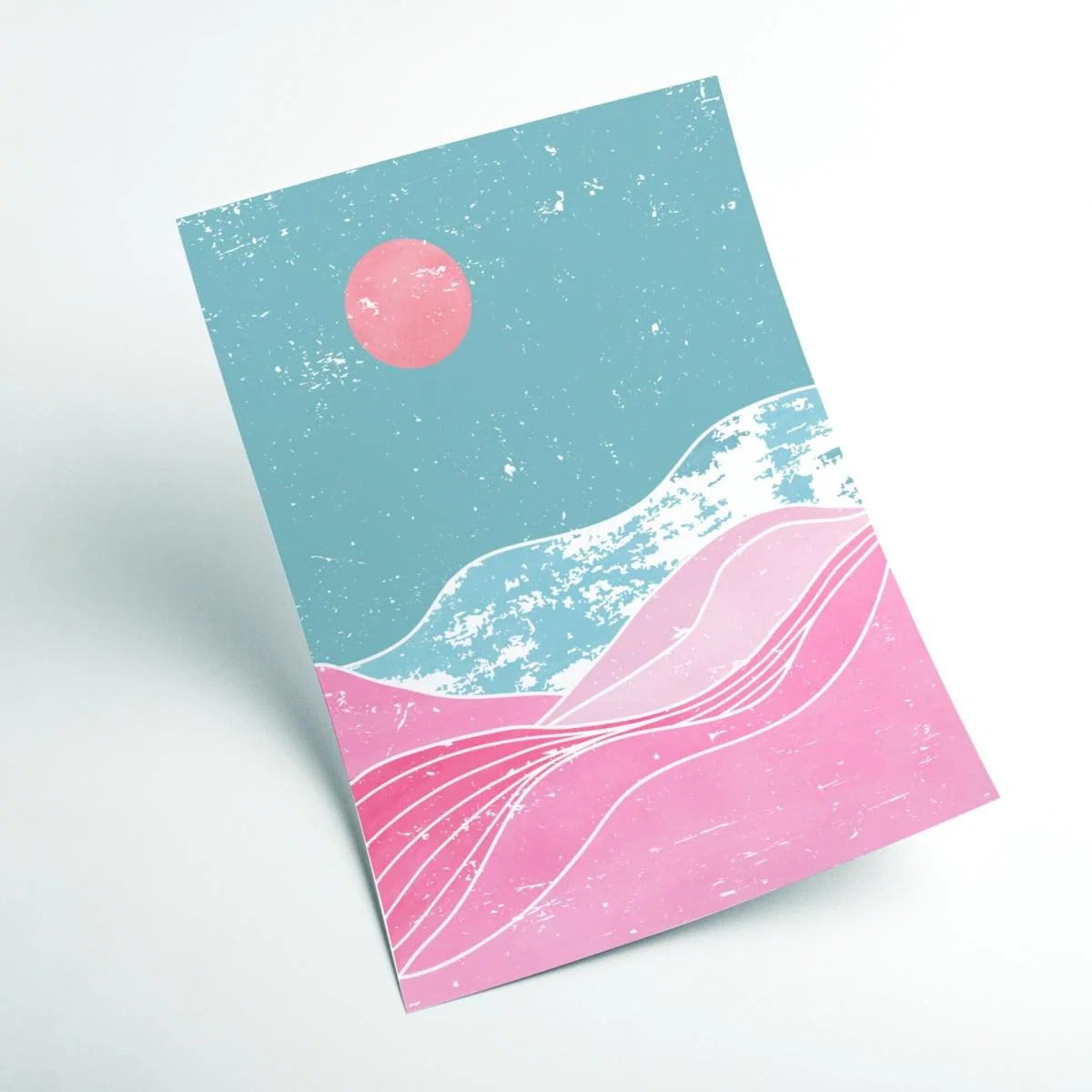 Pink / Purple Washed Out Sunrise A1 594 X 841Mm Stanley Print House – image 2