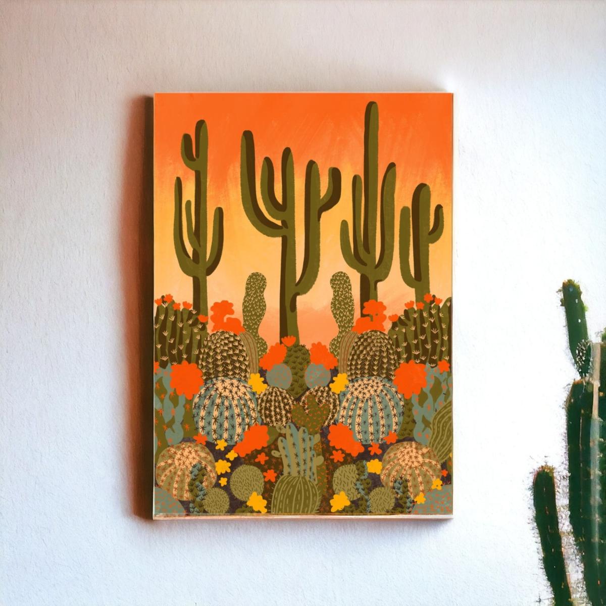 Green / Yellow / Orange Cactus Art Print The Neighbourhood Threat – image 2