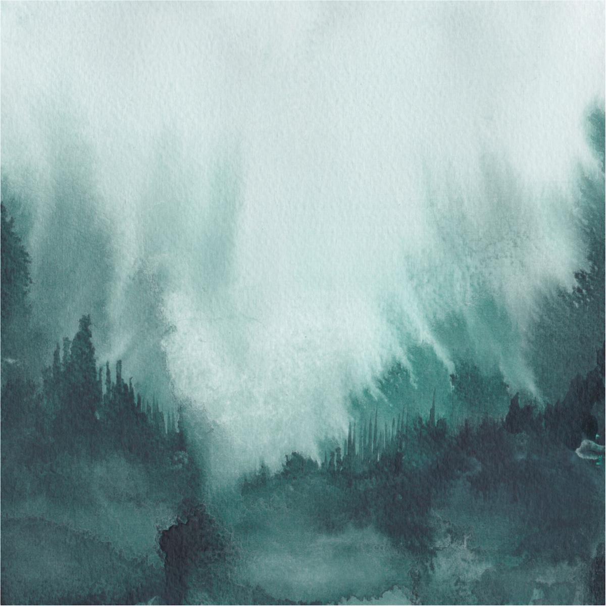 Green / Blue 'Beneath' Abstract Green Landscape Art Print One Size Rosanna Corfe – image 1