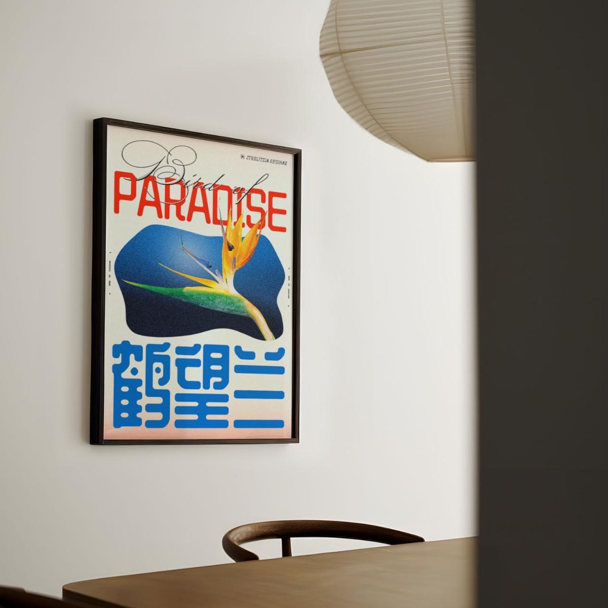 Blue / Red Bird Of Paradise - Giclee Fine Art Print - Small | A3 | 297 X 420Mm | East Side Studio London – image 2